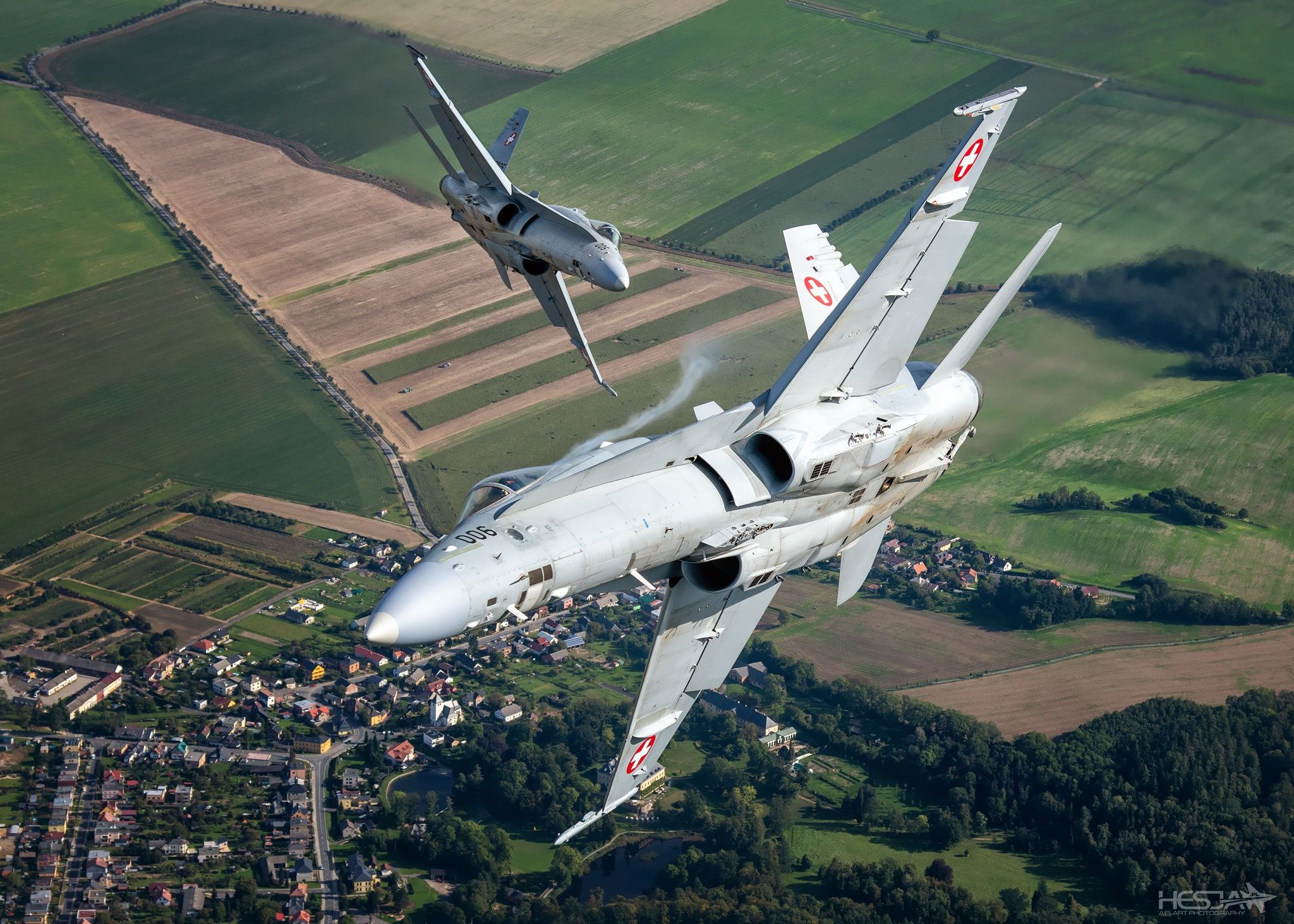 2048x1463 Wallpaper Road, Field, Fighter, The Swiss Air Force, F A 18 Hornet, HESJA Air Art Photography For Mobile And Desktop, Section авиация, Resolution 2048x1463