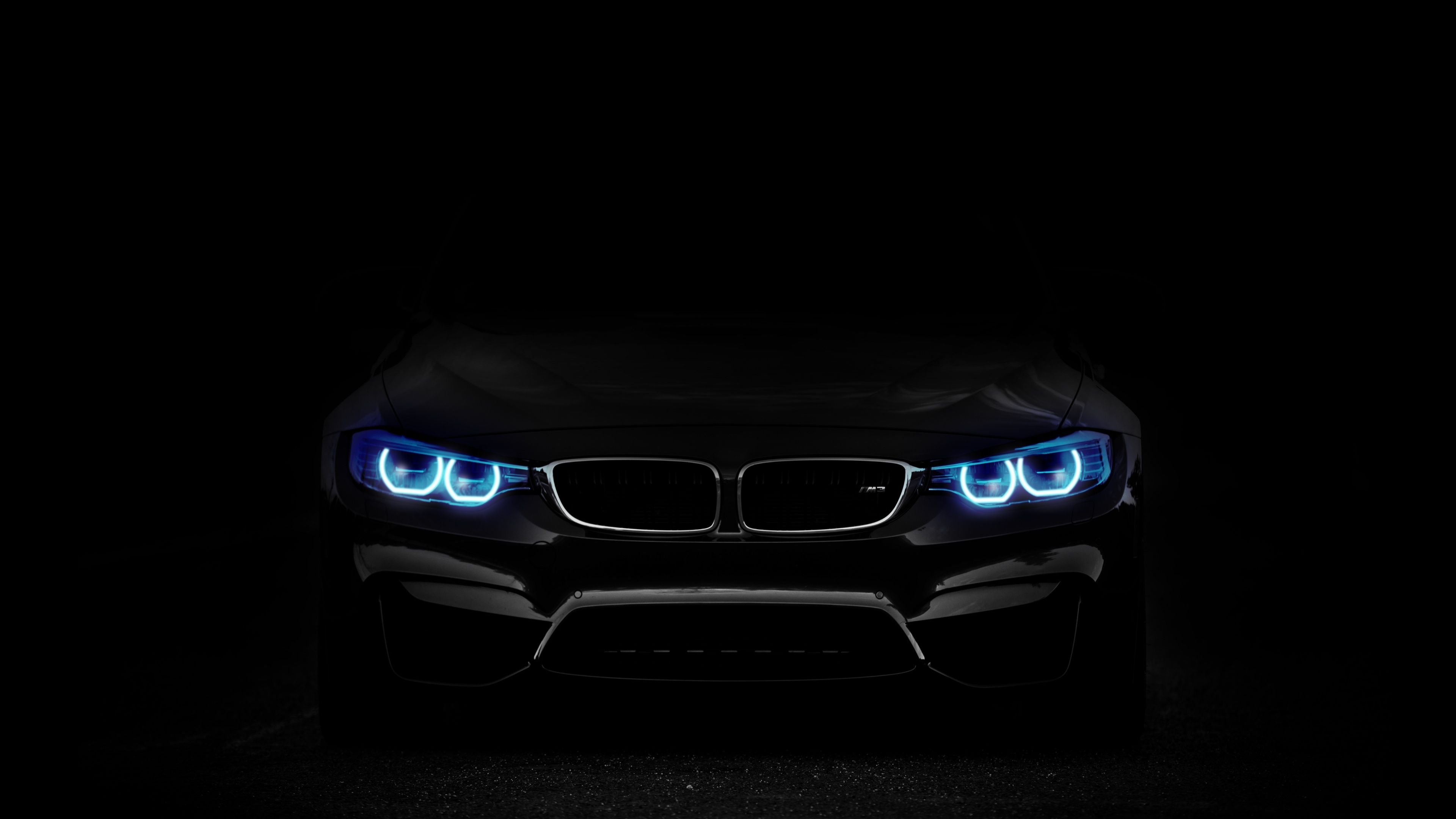 3840x2160 BMW M3 Wallpaper 4K, Angel Eyes, Black background, 5K