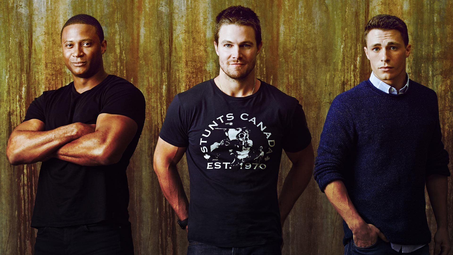 1920x1080 Arrow TV Show Trio: David Ramsey & Stephen Amell HD Wallpaperx1080