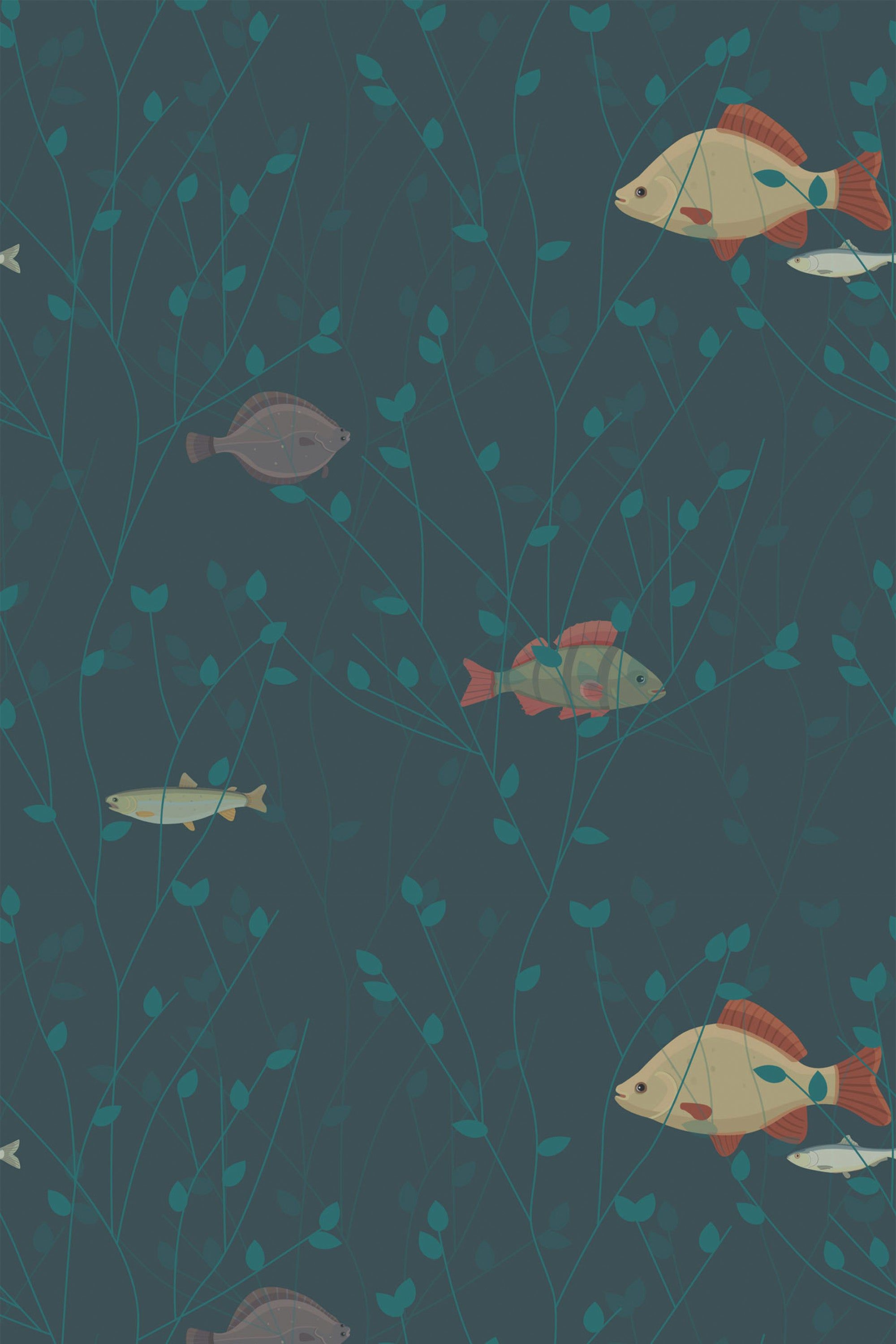 2000x3000 Whimsical fish Peel and Stick Removable Wallpaper