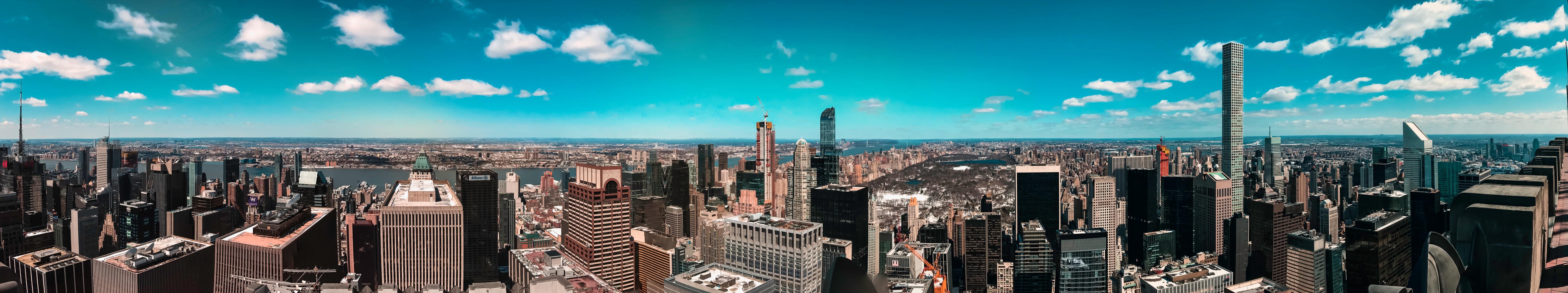 7045x1316 Top of 30 Rock looking out over Central Park