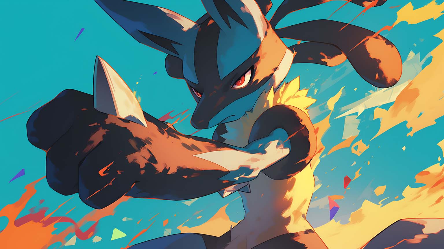 1536x864 Pokemon Lucario Aesthetic Desktop Wallpaper PC in 4K