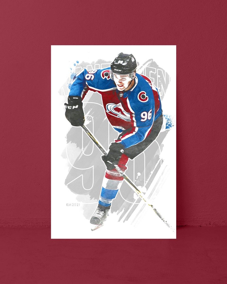 960x1200 MIKKO RANTANEN Watercolor Painting Art Print Poster COLORADO AVALANCHE FREE S&H!