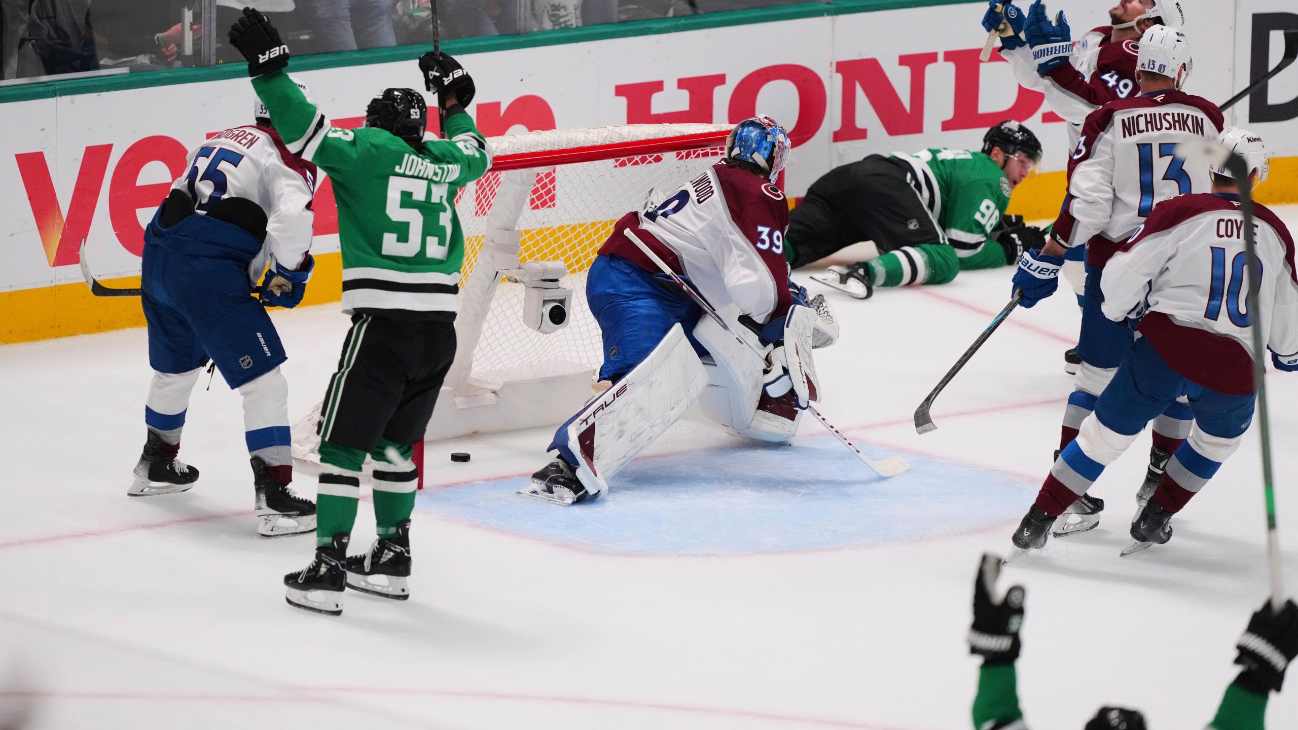 2560x1440 Mikko Rantanen Has 4 Point 3rd Period For Stars To Unbelievably Knock Former Team Out Of Playoffs
