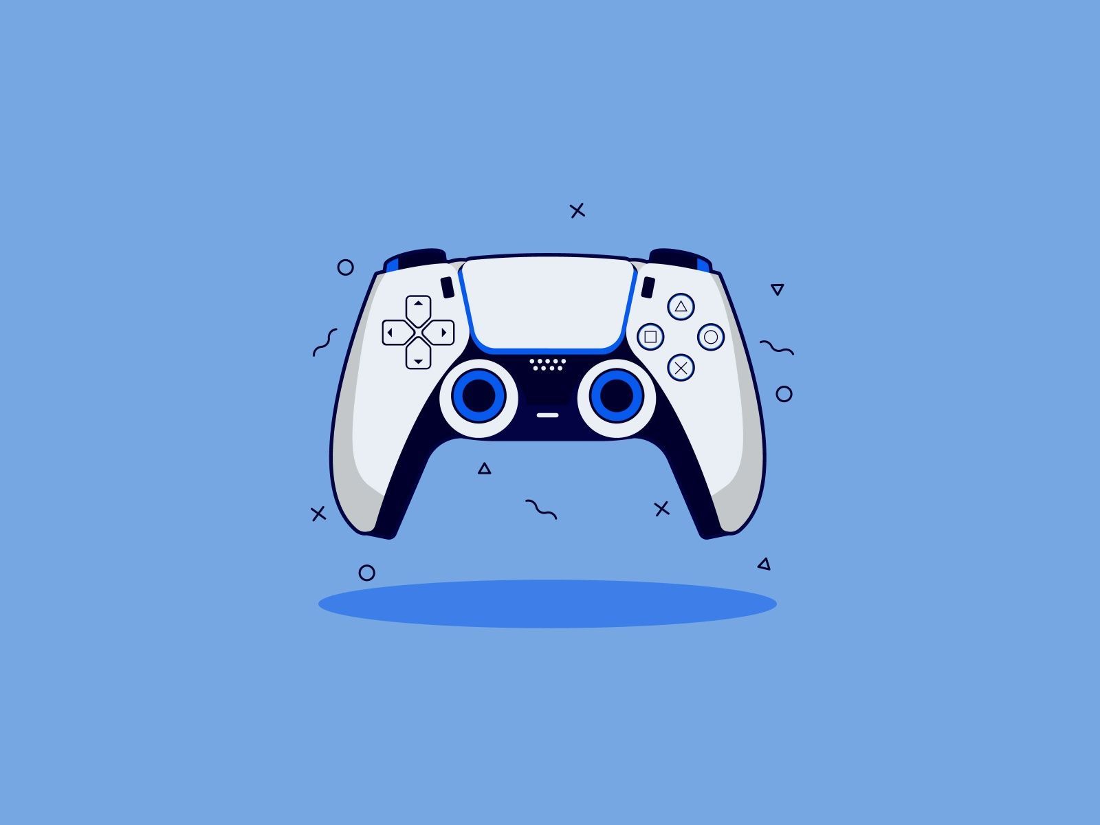 1600x1200 PS5 Blue Wallpaper