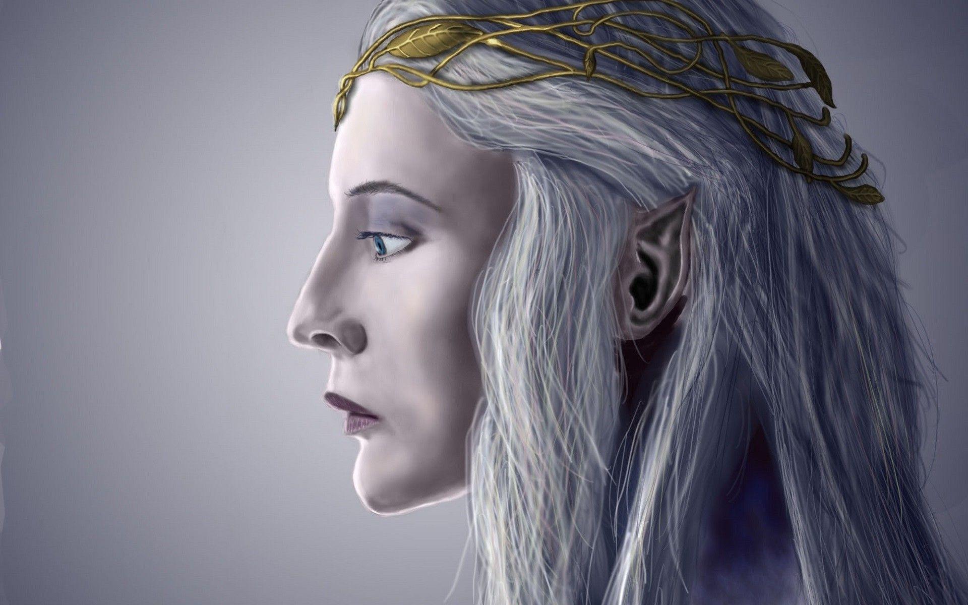 1920x1200 artwork, Galadriel, Elves, Women, Face, Blue Eyes, The Lord Of The Rings Wallpaper HD / Desktop and Mobile Background