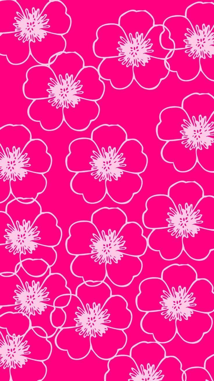 736x1308 Hot Pink Floral iPhone Wallpaper