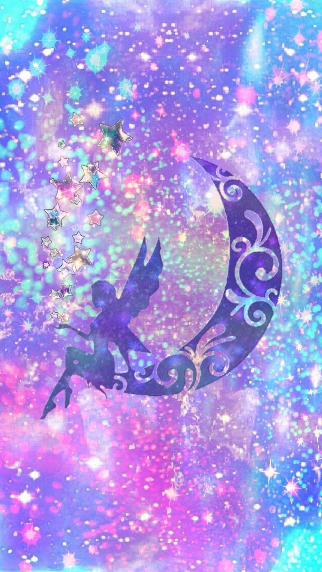 1080x1917 Glittery Fairy, made by me #purple #sparkly #wallpaper