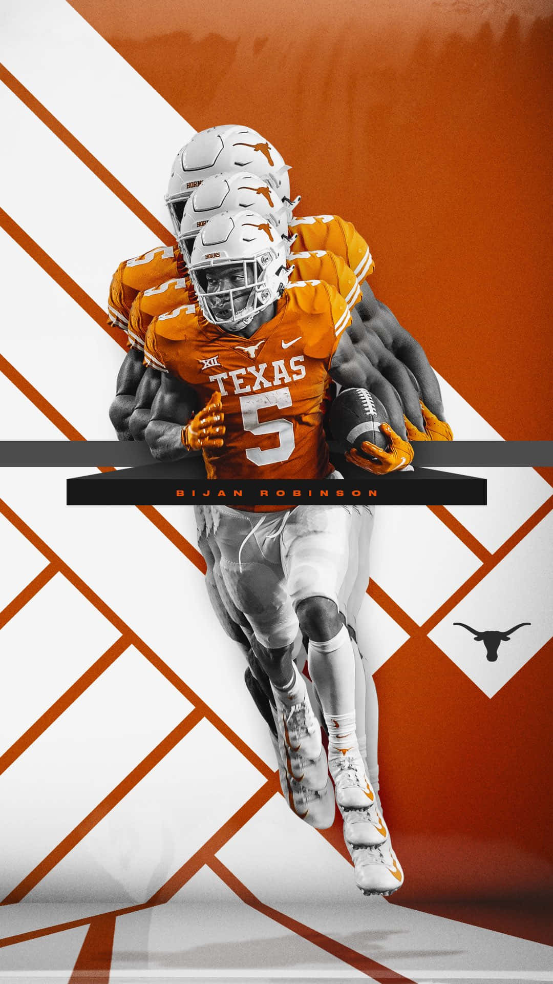 1080x1920 Download Bijan Robinson Texas Longhorns Football Wallpaper