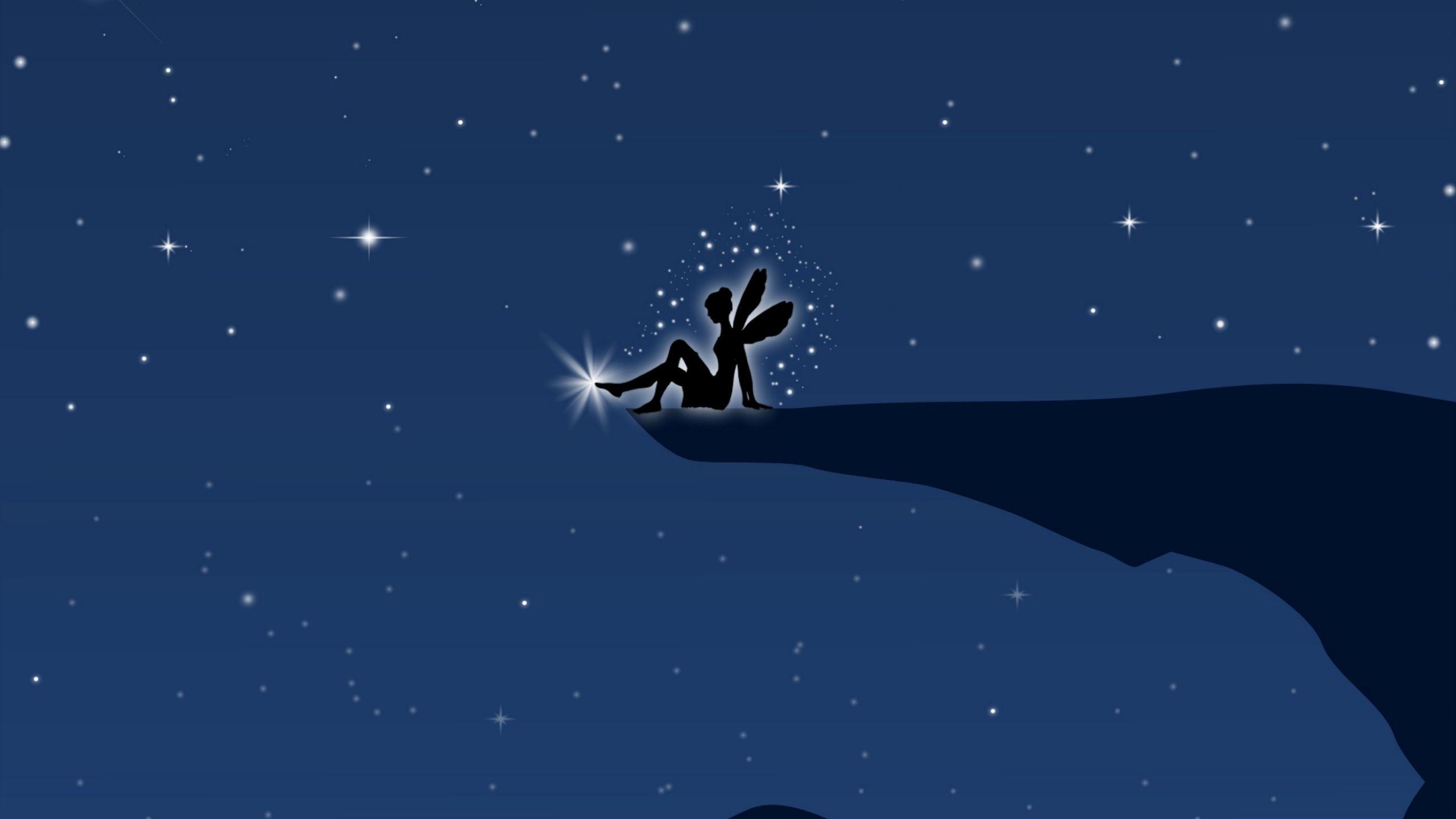 2560x1440 Download wallpaper 2560x1440 fairy, art, vector, precipice, full