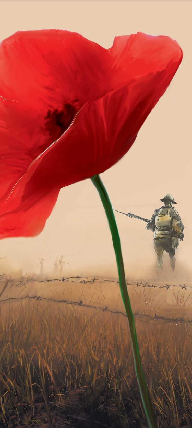 736x1635 Anzac Day poppy and soldier phone lockscreen or wallpaper #anzac #phone # wallpaper #poppy #soldier