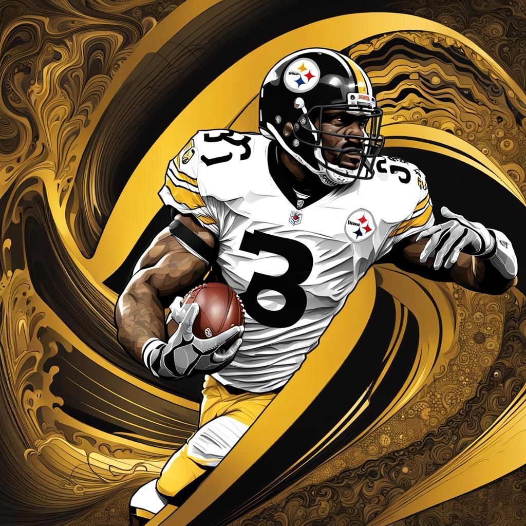 1024x1024 Steelers Bettis Abstract Vector Fractal Art