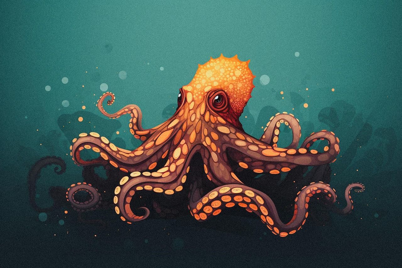 1280x853 Download Octopus Wallpaper Marine Life. Royalty Free Stock Illustration Image