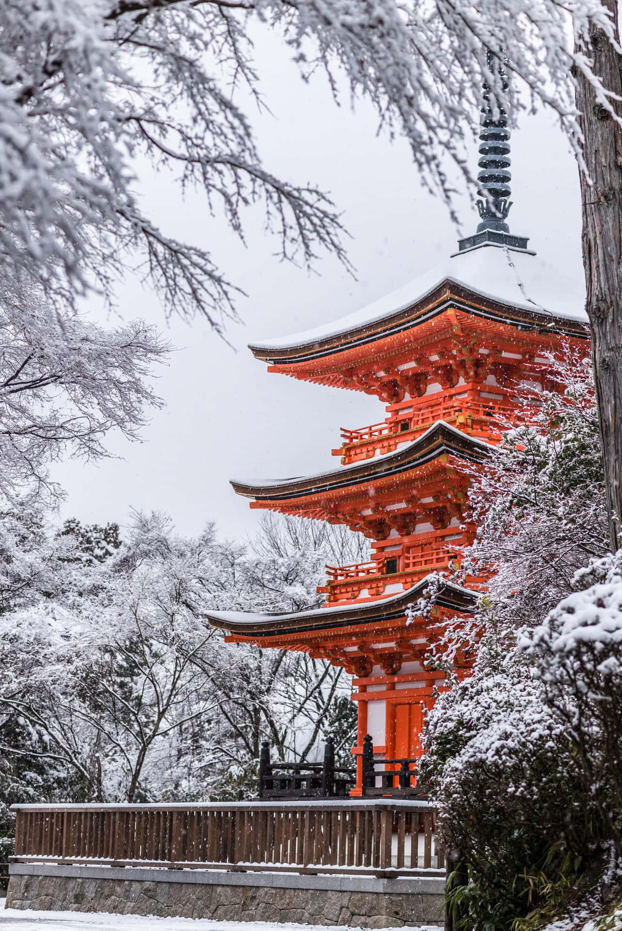 1282x1920 Japan Winter Phone Wallpaper