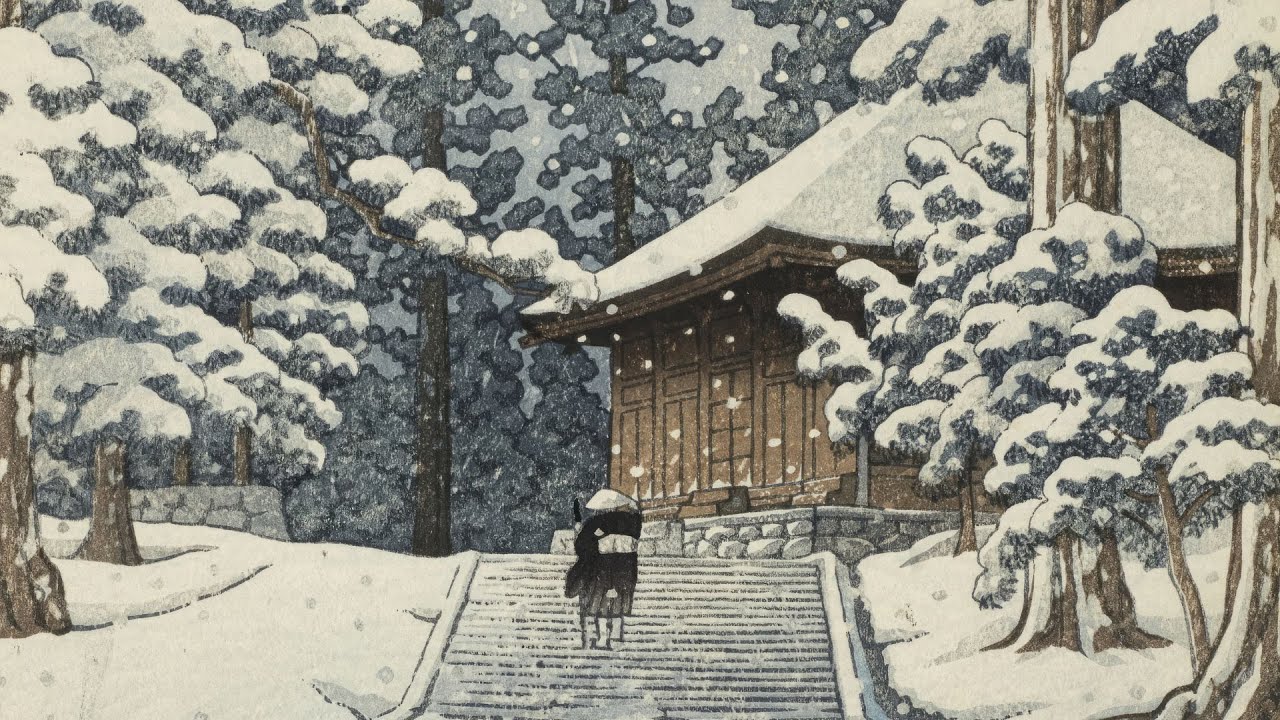 1280x720 Winter Scenes of Japan: Hasui Kawase's Snowy Woodblock Prints