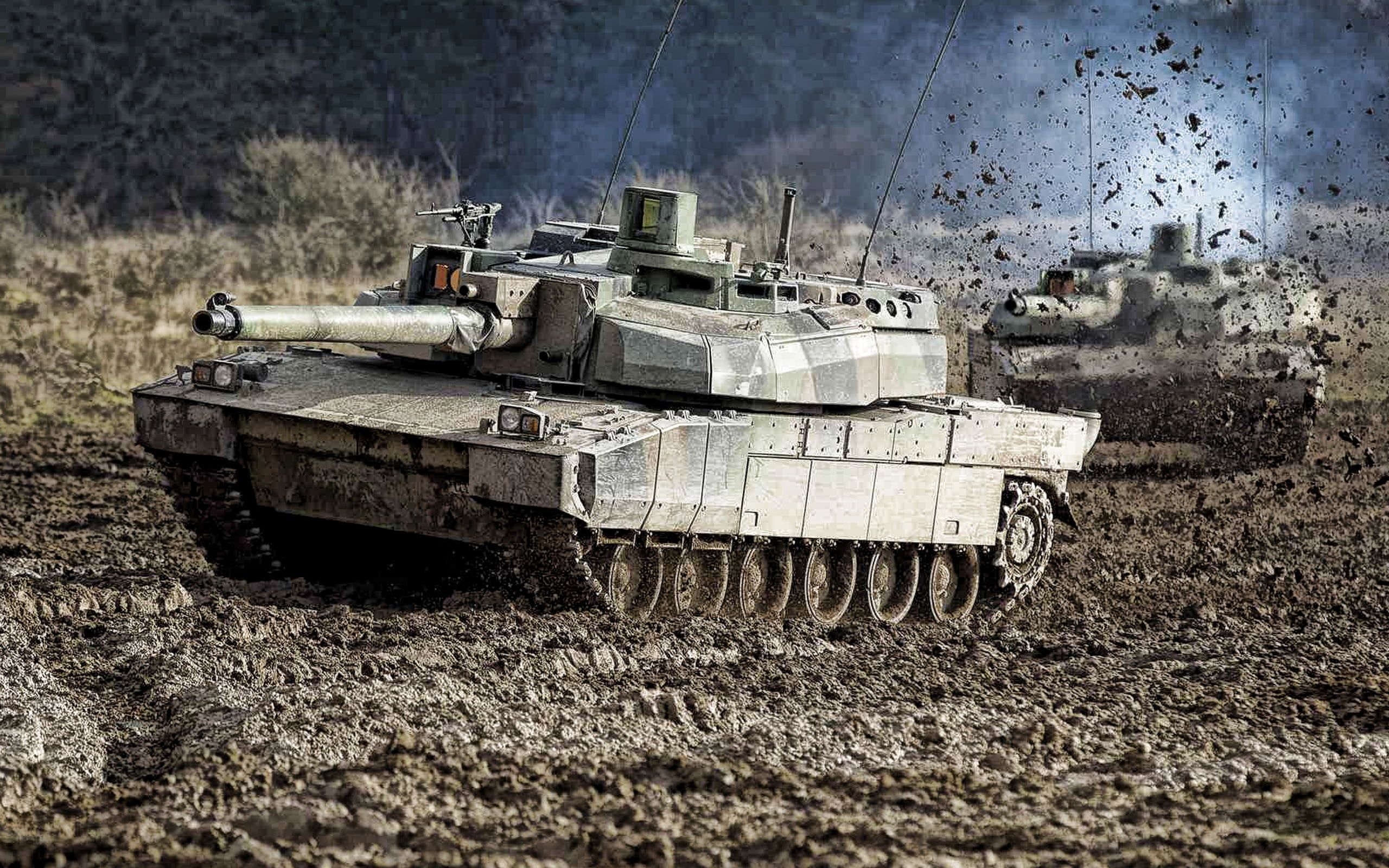 2560x1600 Wallpaper Tanks, French Army, Leclerc, Firing Range, AMX 56 Leclerc, French Main Battle Tank For Mobile And Desktop, Section оружие, Resolution 2560x1600