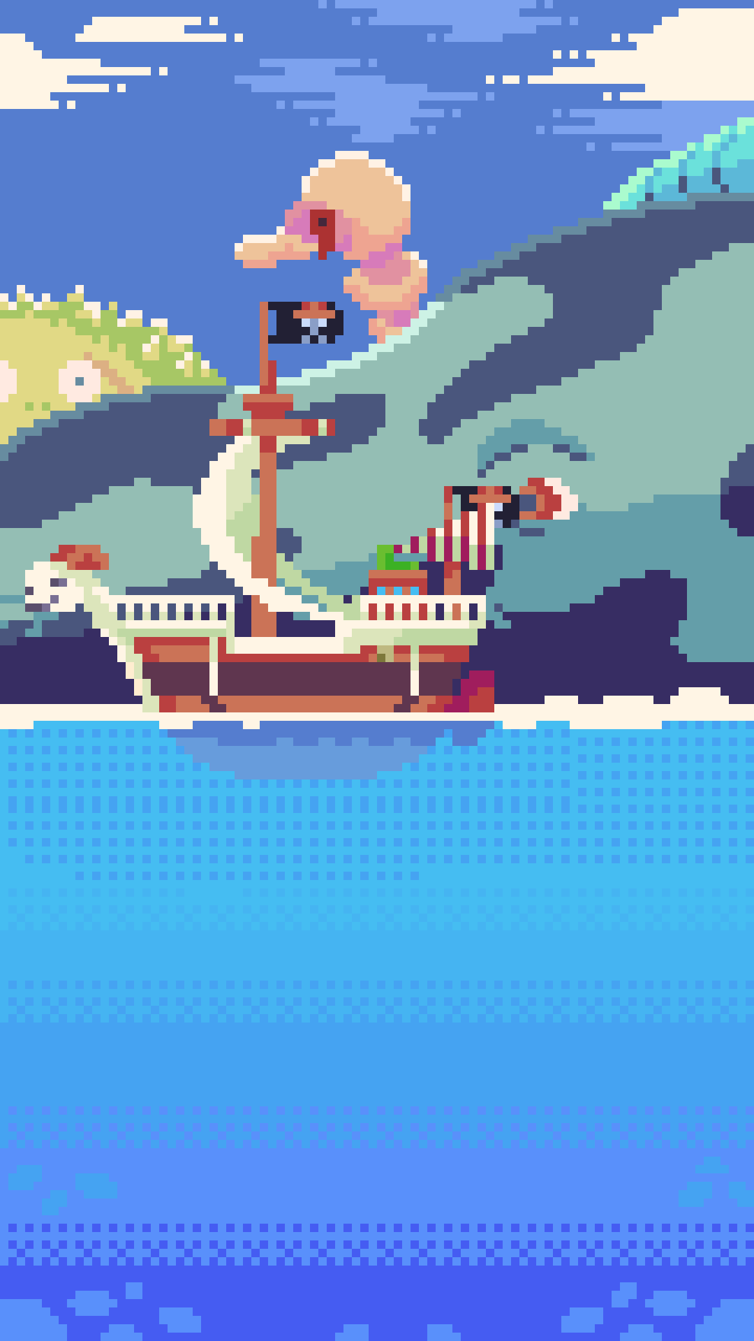 1080x1920 Fanart Merry & the Sea Kings Mobile Wallpaper I made in Pixel Art