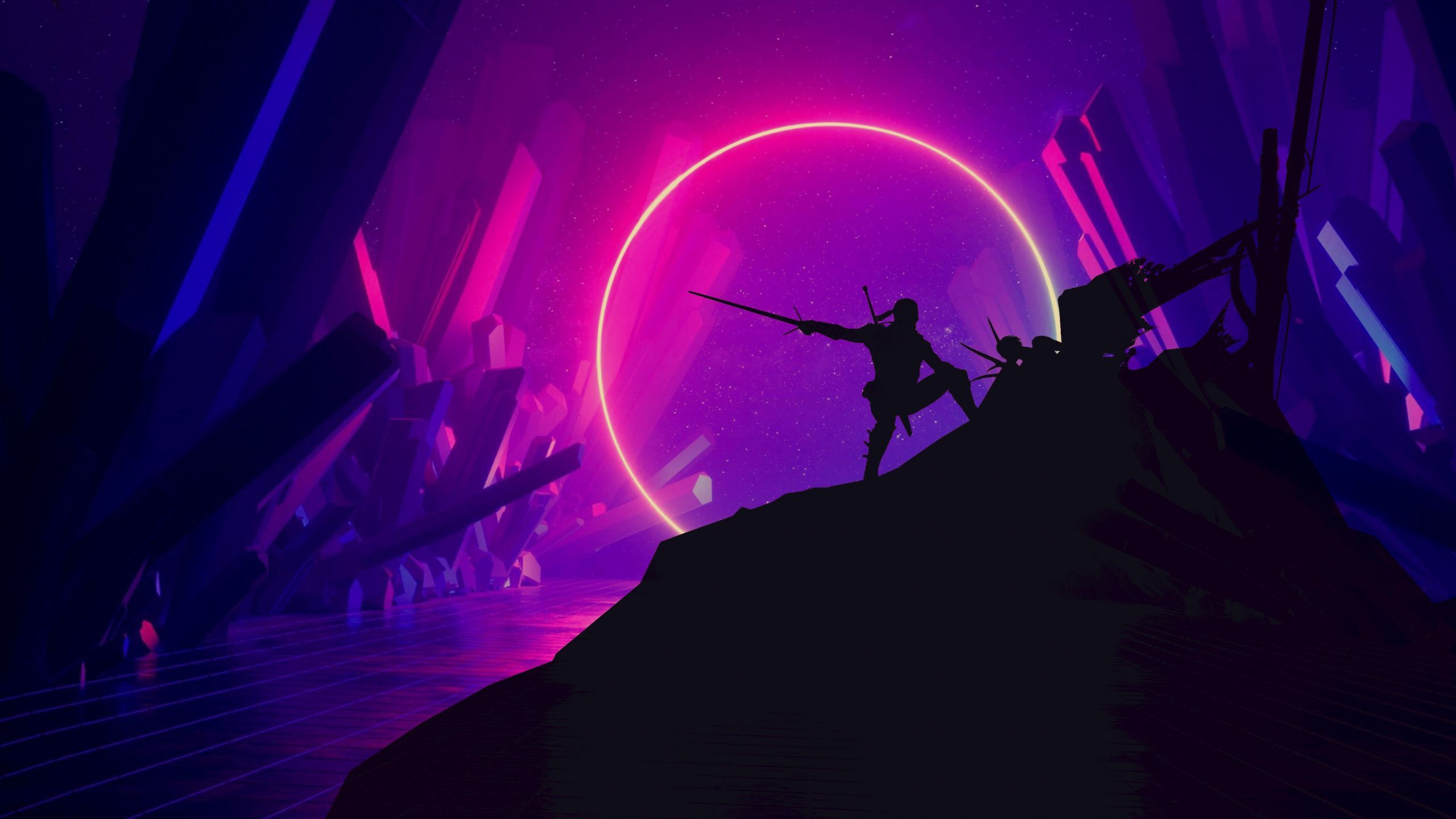 2560x1440 Purple Gaming 4k Wallpaper