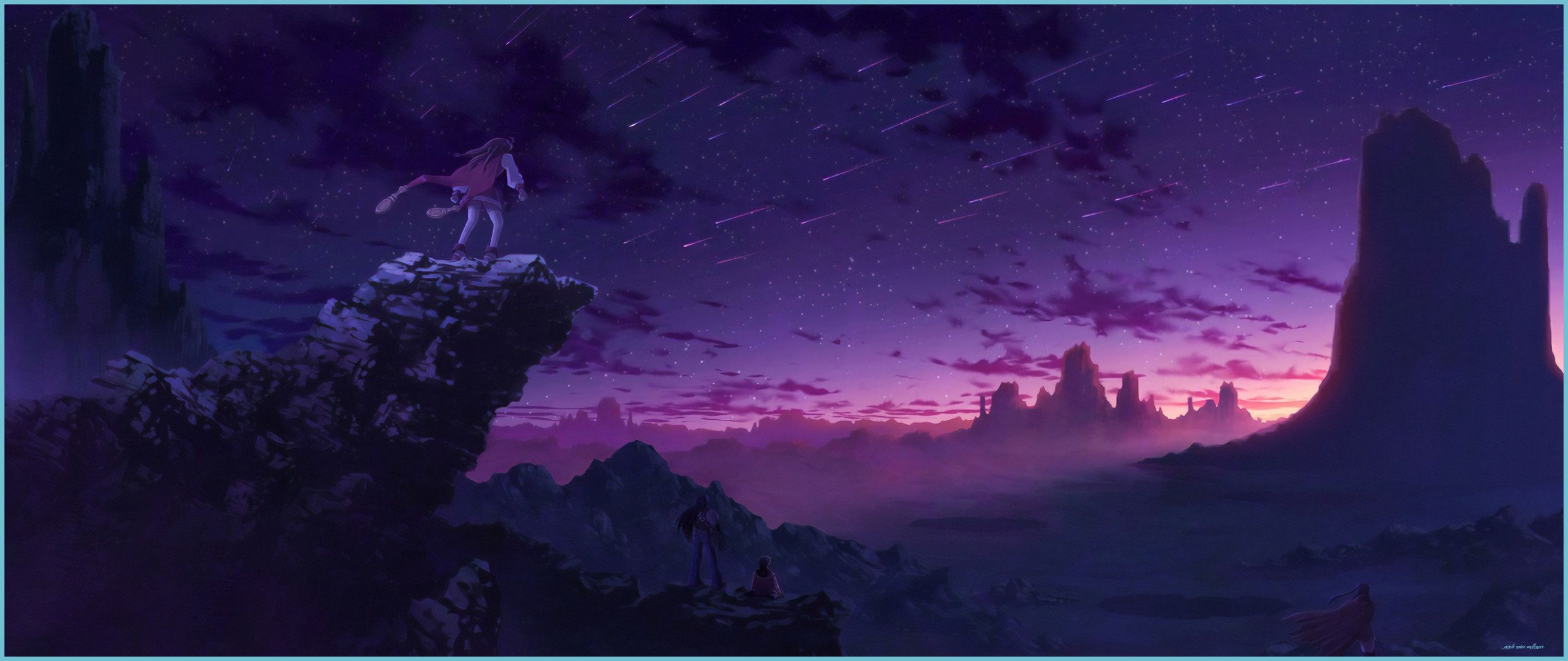 2483x1047 Purple PC Anime Wallpaper