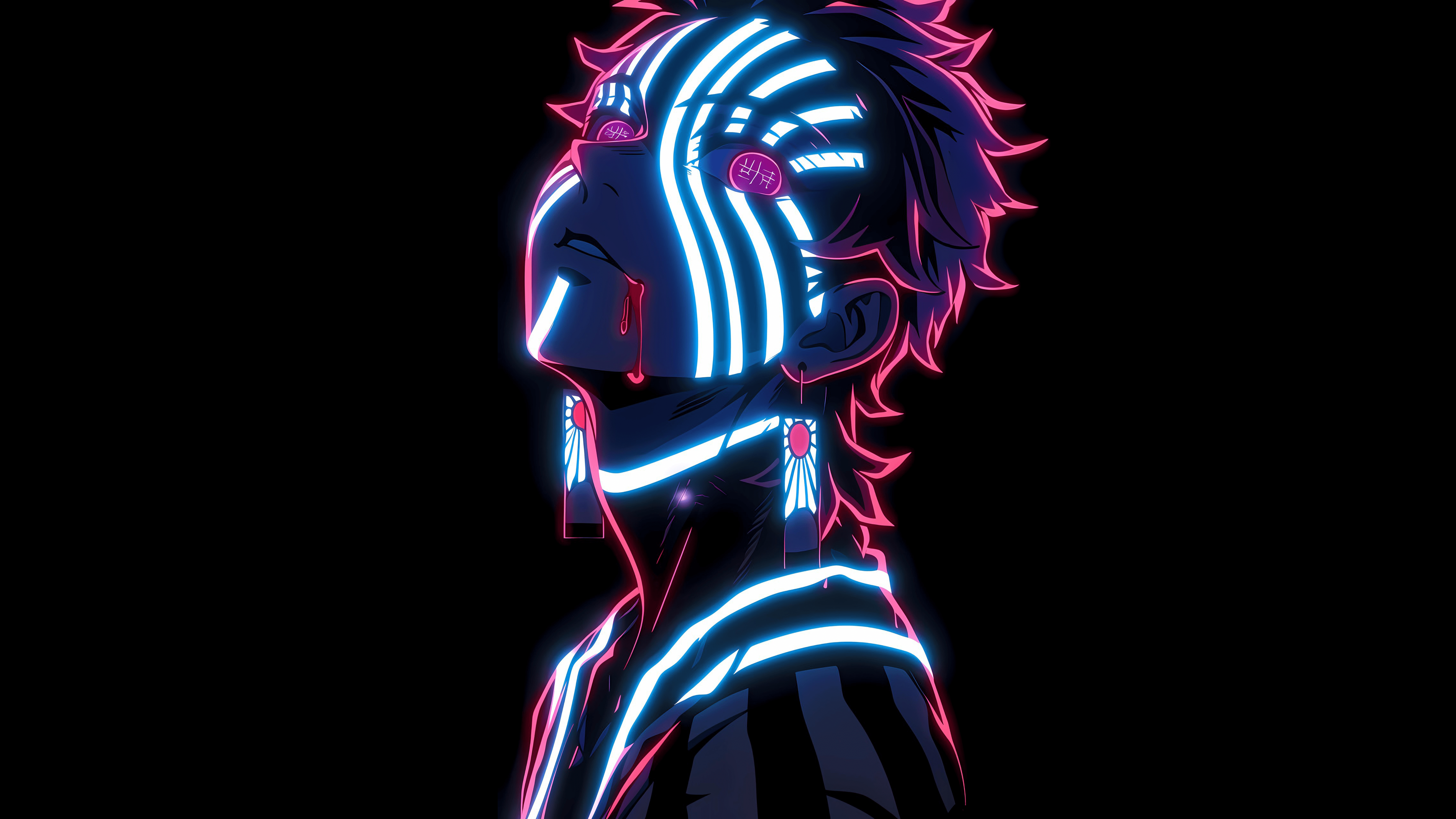 5120x2880 Neon Wallpaper 4K, Akaza