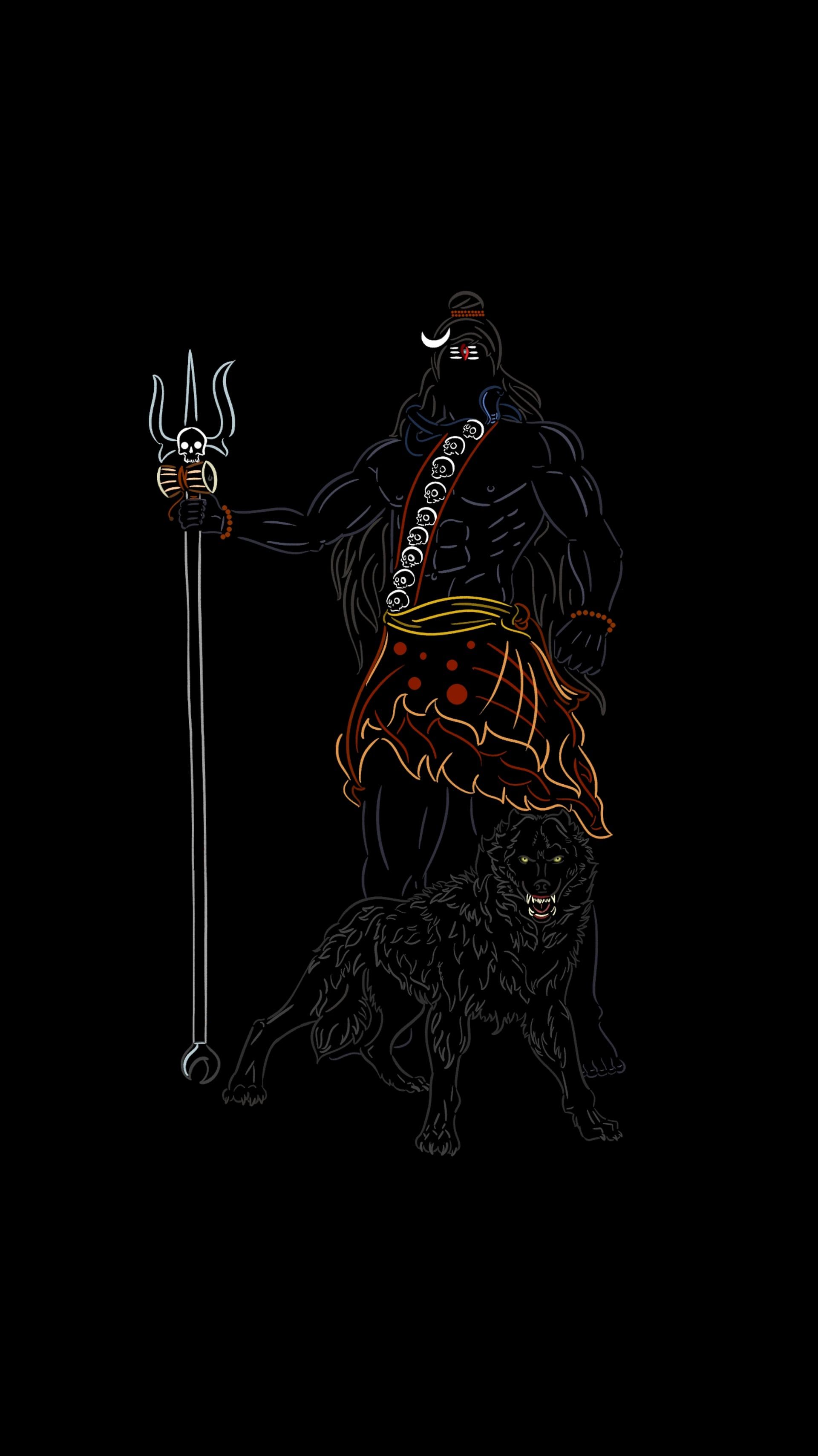 1920x3416 Kaal Bhairav (minimal wallpaper)