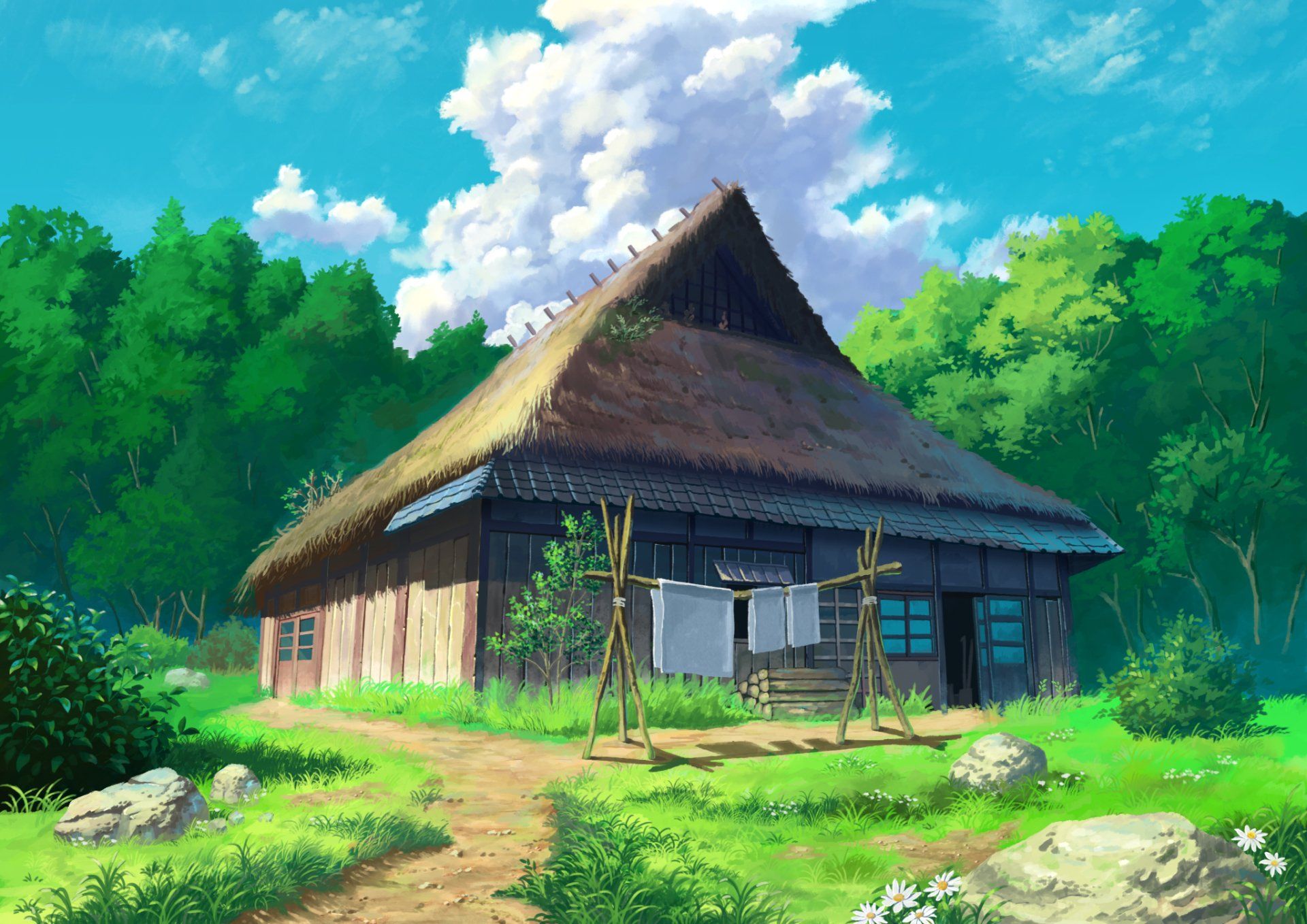 1920x1358 Serene Anime Cottage HD Wallpaperx1448