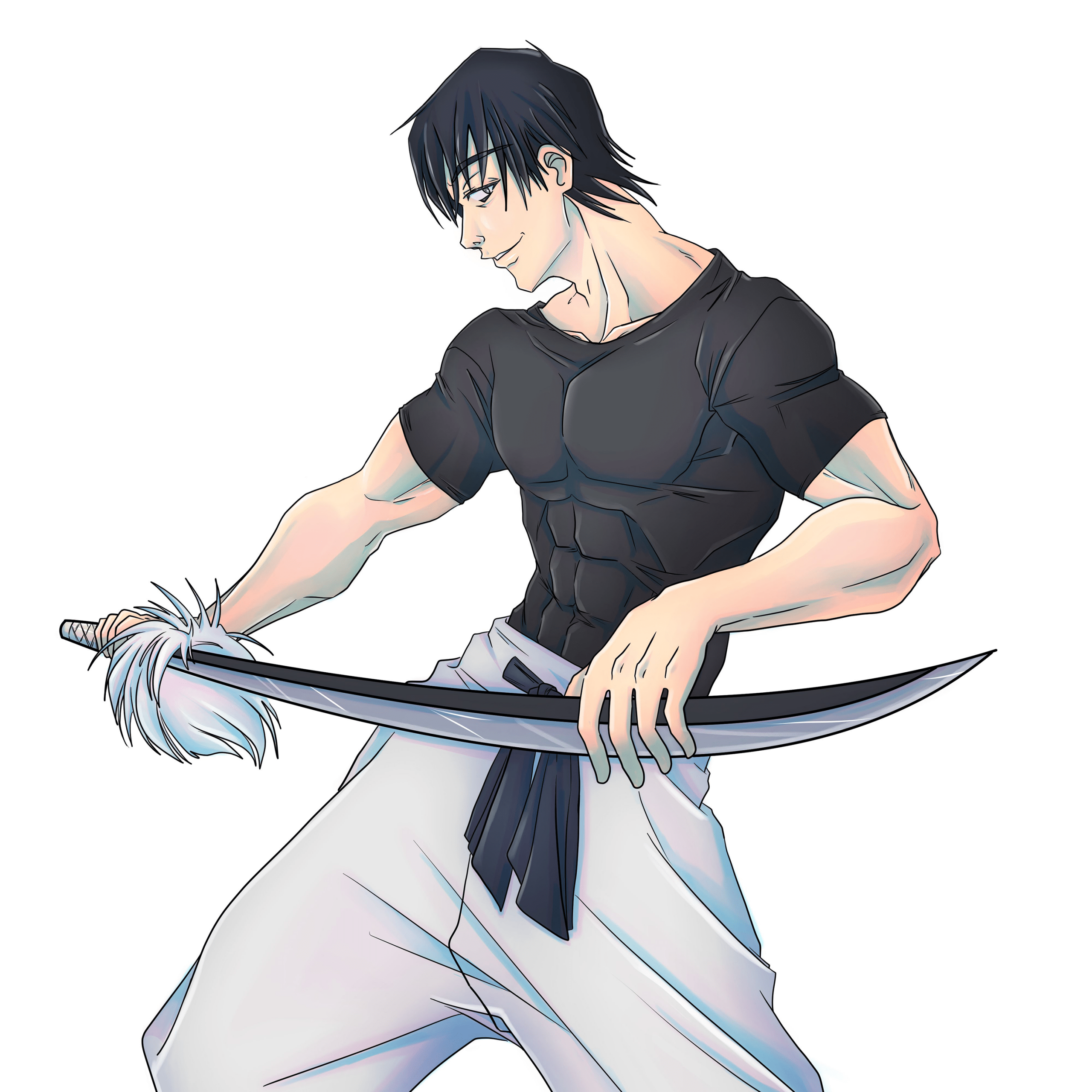 2560x2560 Toji Fushiguro Wallpaper 4K, White background, Jujutsu Kaisen
