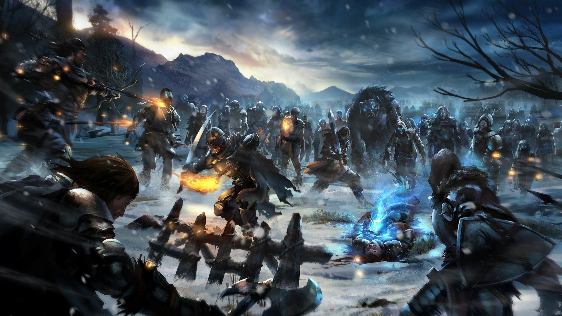 1920x1080 Undead Warriors of Westeros: Epic Fantasy Battle HD Wallpaperx1080