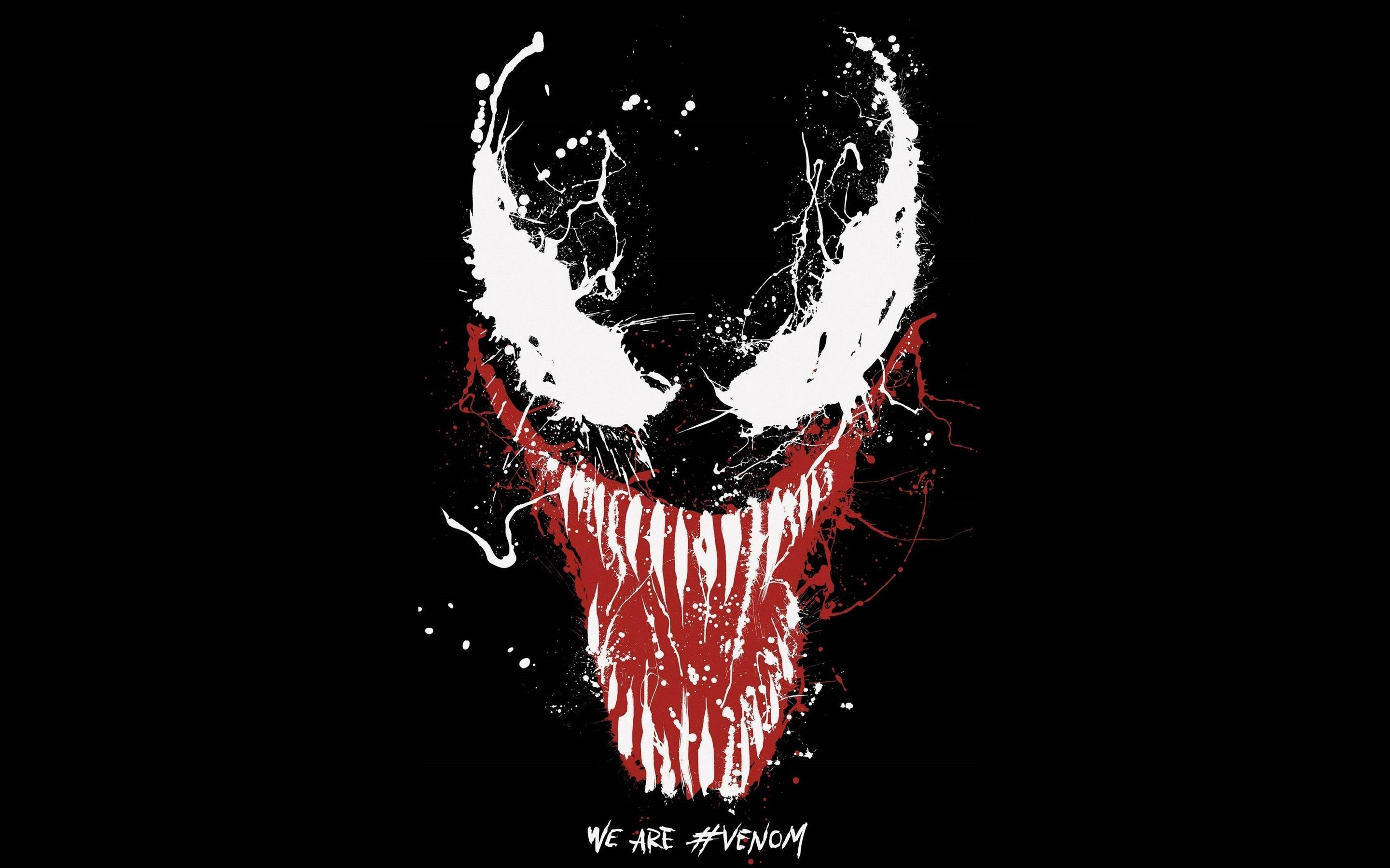 2880x1800 Wallpaper Venom, Marvel superhero, paint, splash, eyes, teeth