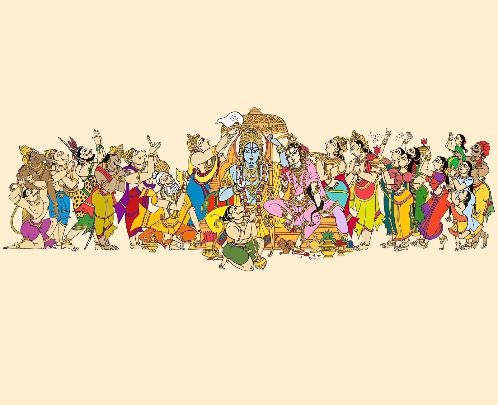 1600x1301 Raama Seetha Backdrop Cloth
