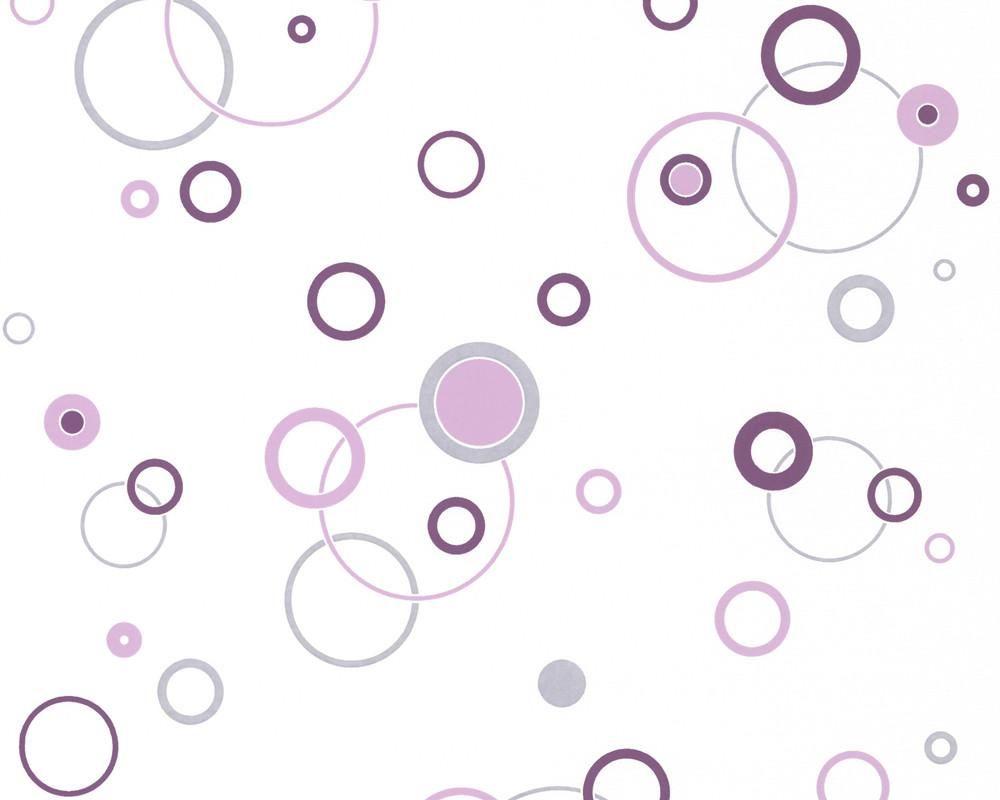 1000x800 Joyful Circles Wallpaper in Purple and White design