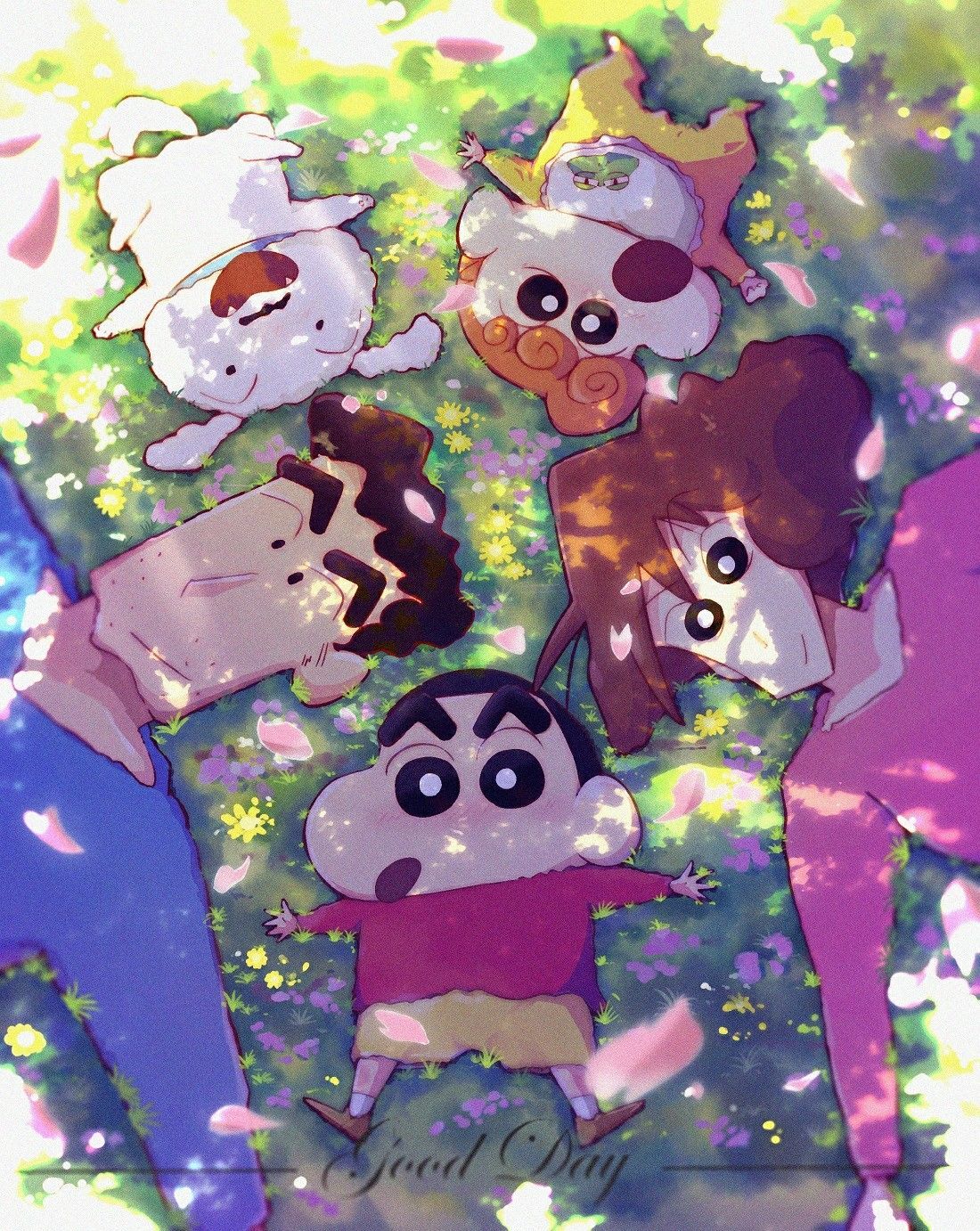 1100x1382 Shinchan Family Wallpaper