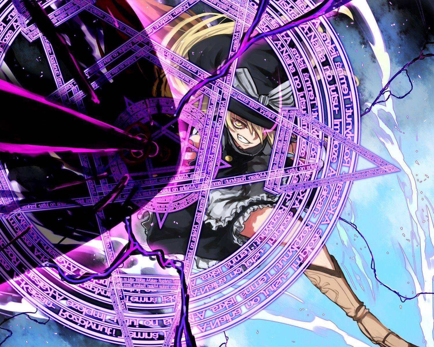 1500x1200 boots, blondes, video games, Touhou, dress, long hair, electricity