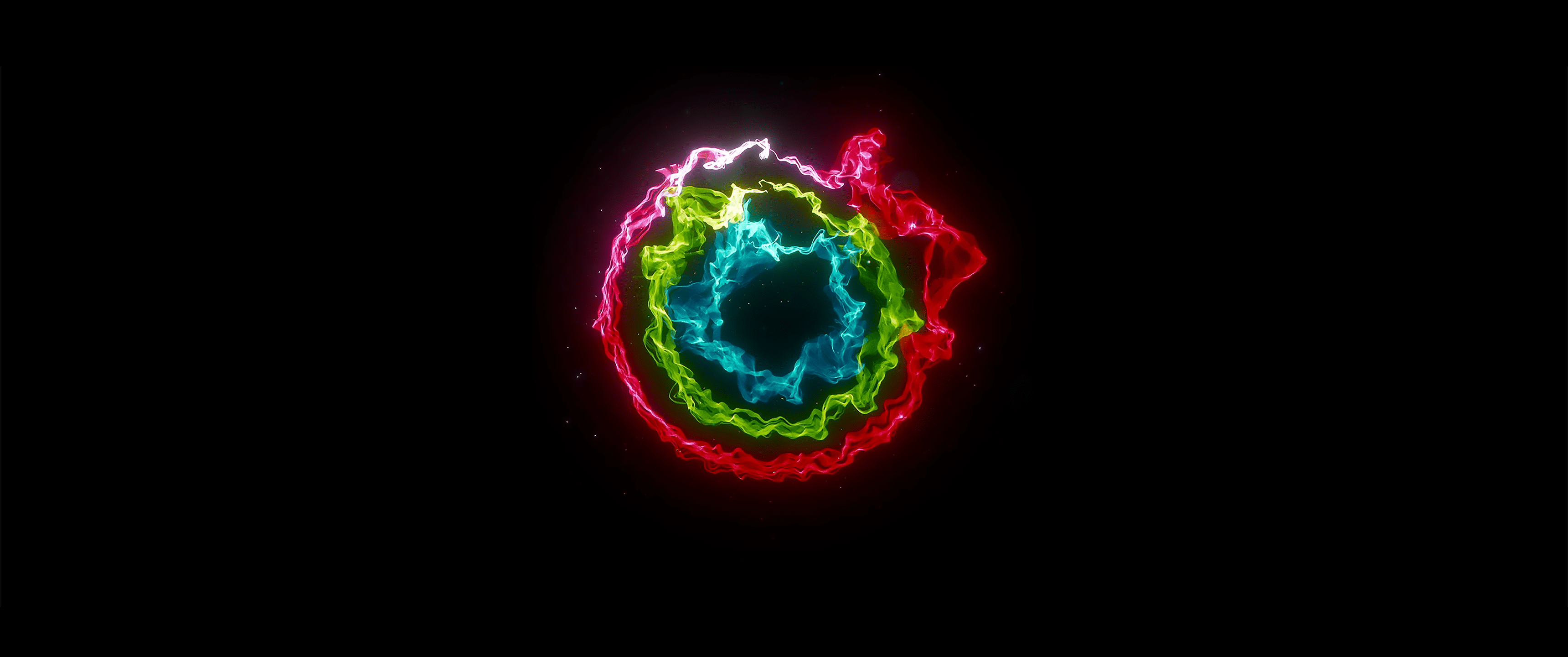 3440x1440 Download 3440x1440 Ring Waves, Colorful Circles Wallpaper