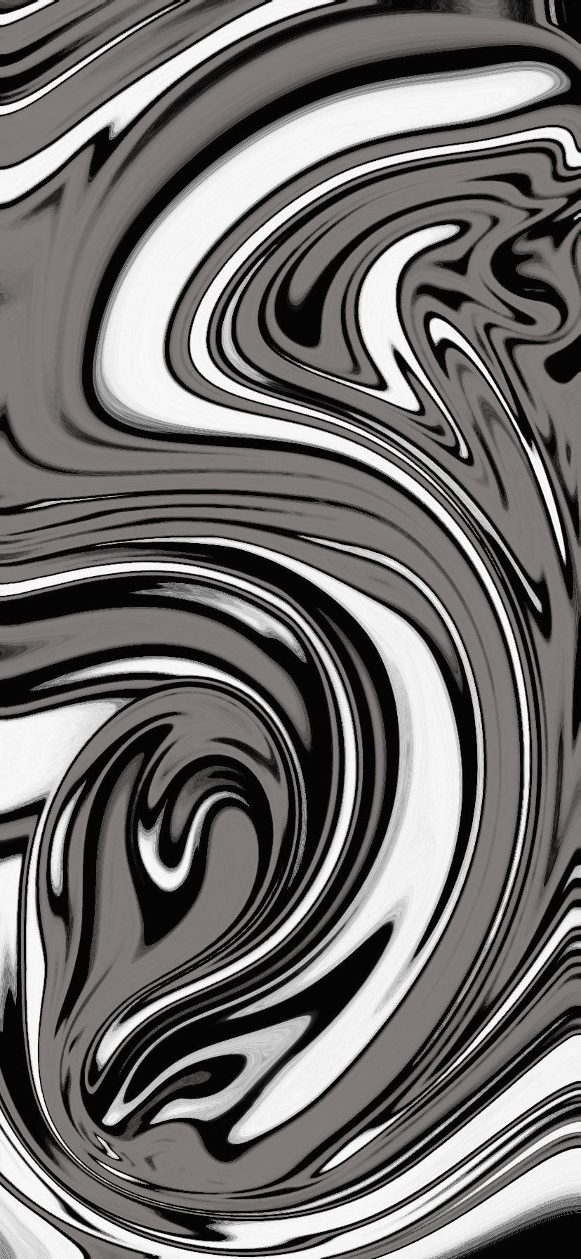 828x1792 Black, Gray, & White Swirled Cell Phone Wallpaper
