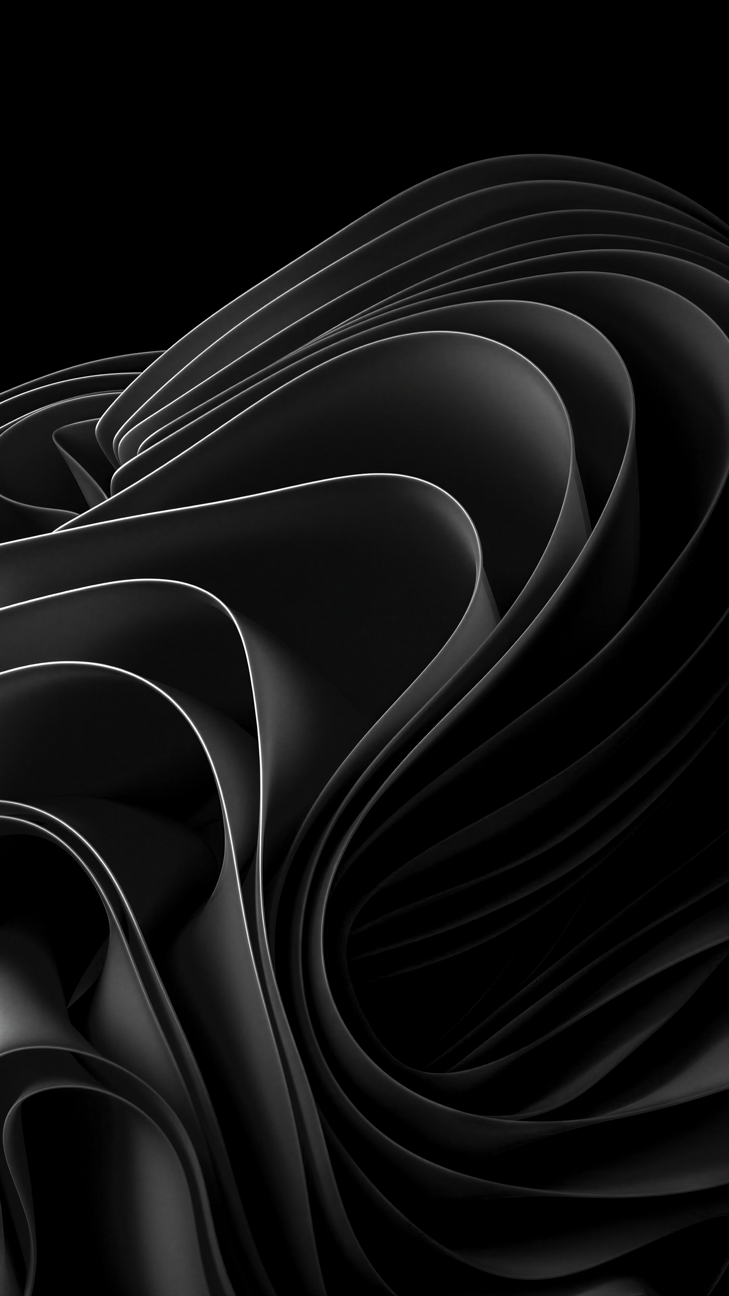 1440x2560 Windows 11 Wallpaper 4K, AMOLED, Dark Mode