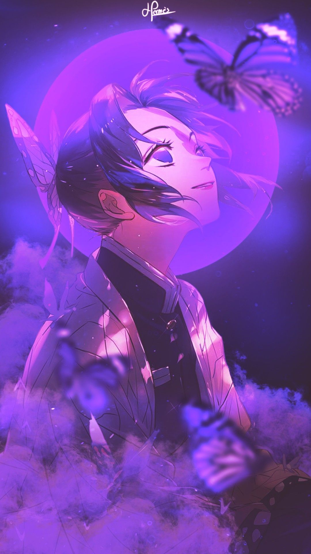 1080x1920 Demon Slayer Purple Wallpaper