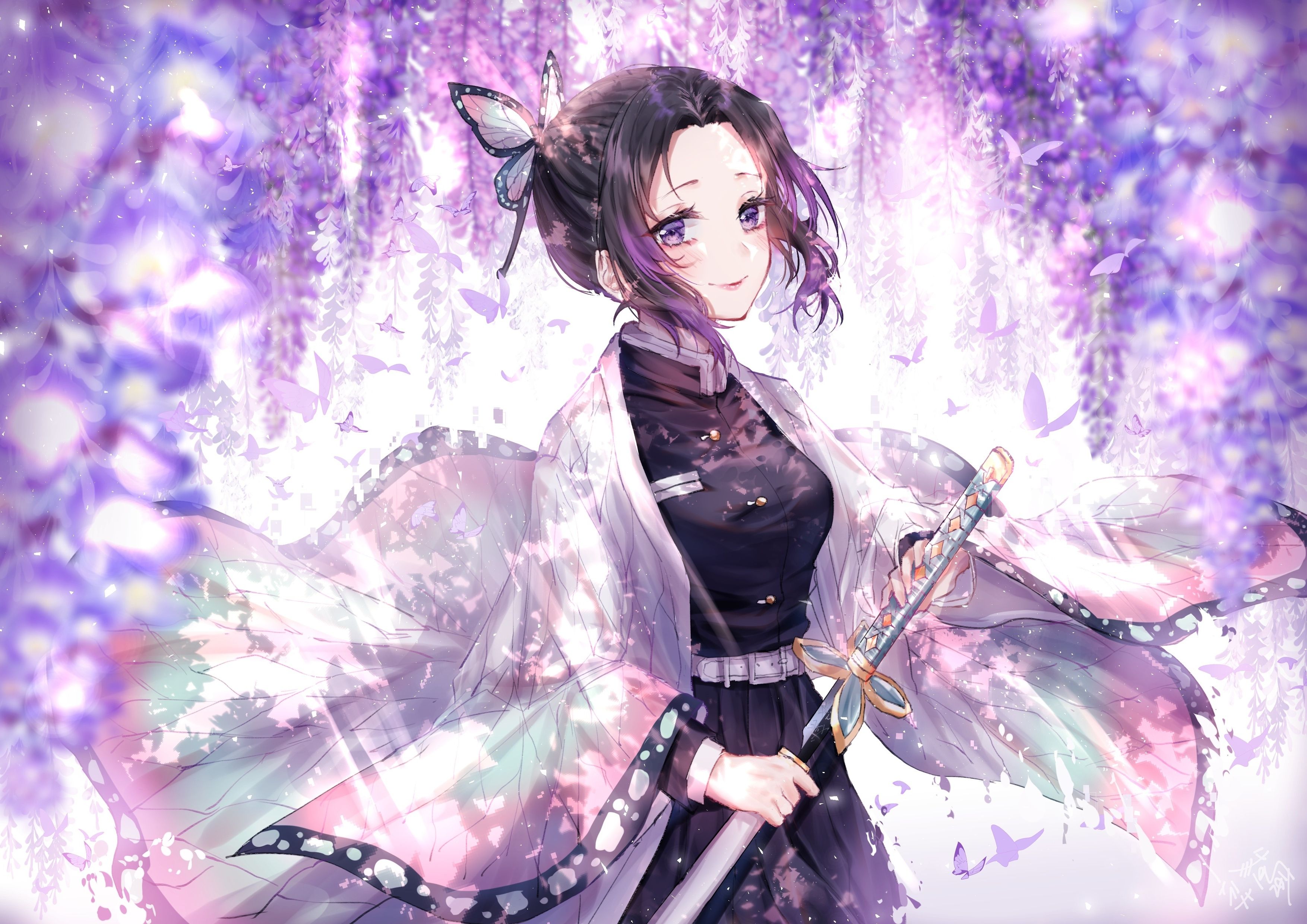 3508x2480 Demon Slayer Purple Wallpaper