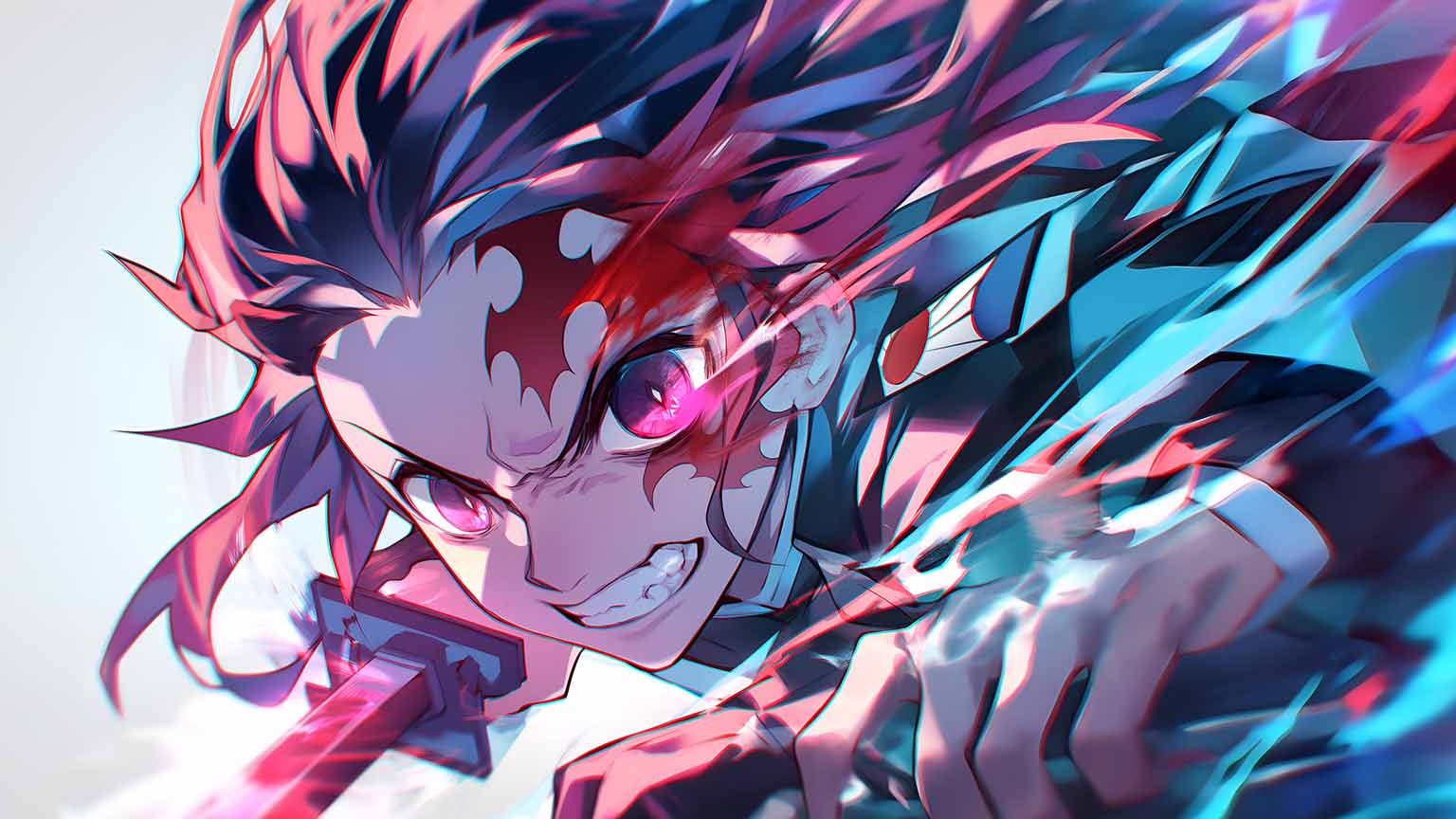 1536x864 Demon Slayer Tanjiro Destructive Compass Desktop Wallpaper