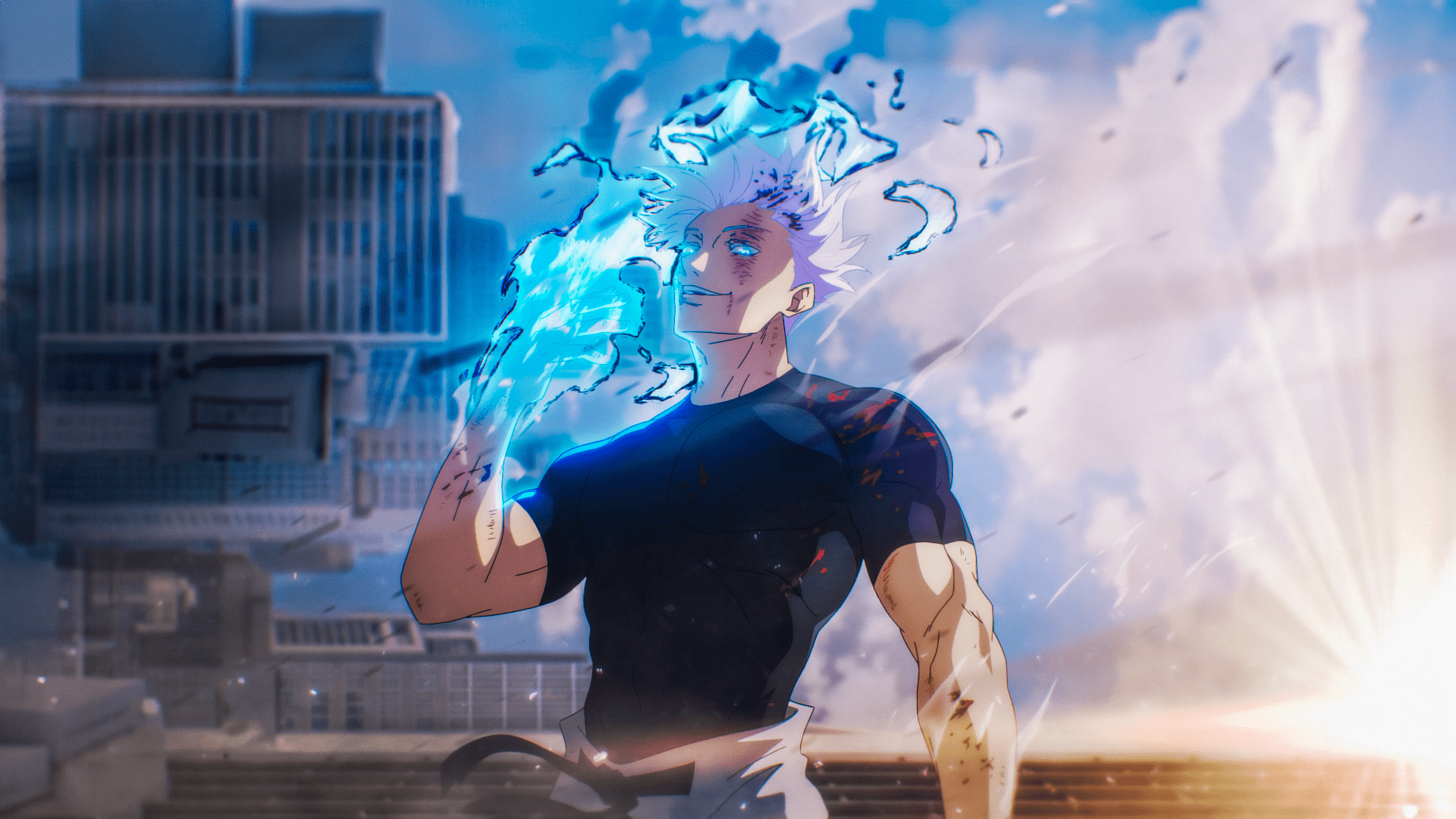 1920x1080 Satoru Gojo Unleashed: 4K Ultra HD Jujutsu Kaisen Anime Power Spotlight