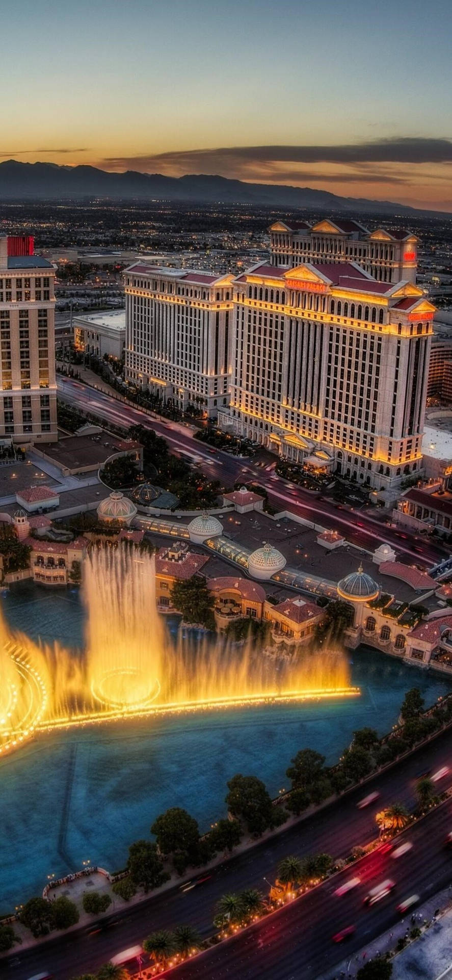 887x1920 Download Caesars Palace Tower In Vegas iPhone Wallpaper