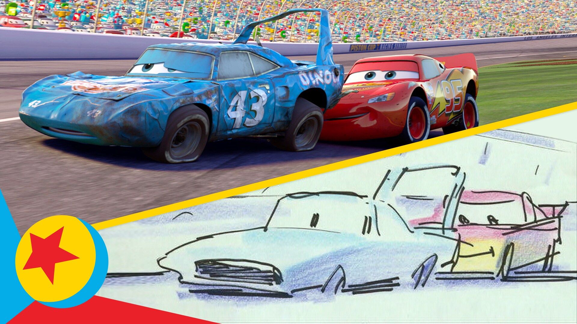1920x1080 Lightning McQueen Helps the King. Pixar Side
