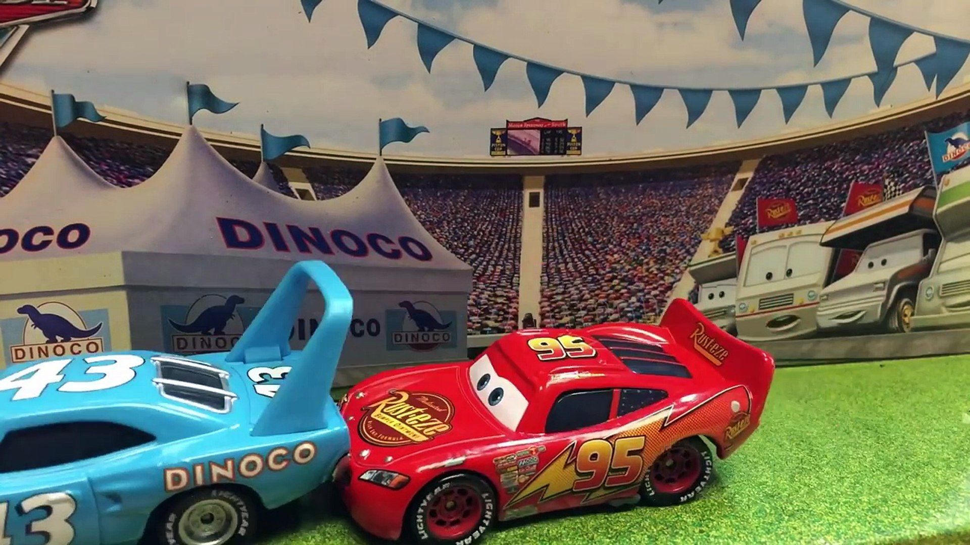 1920x1080 Disney Cars Final Race The King Crash Lightning Mcqueen Push King First Cars Movie 1st Gen