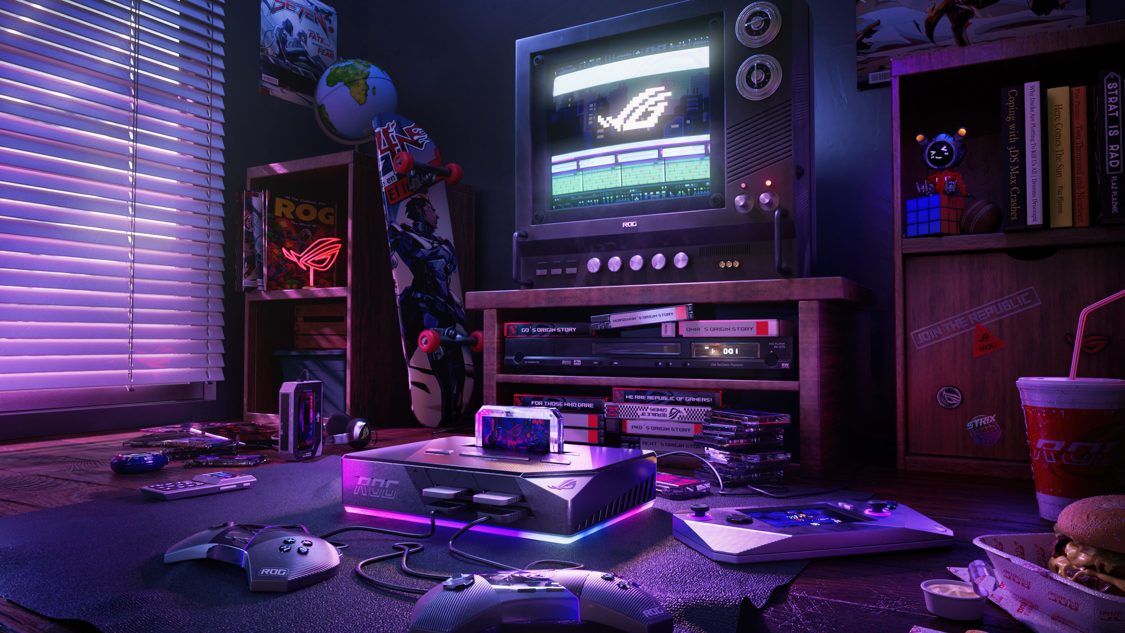 3840x2160 Retro Wallpaper 4K, Gaming room, Gaming console
