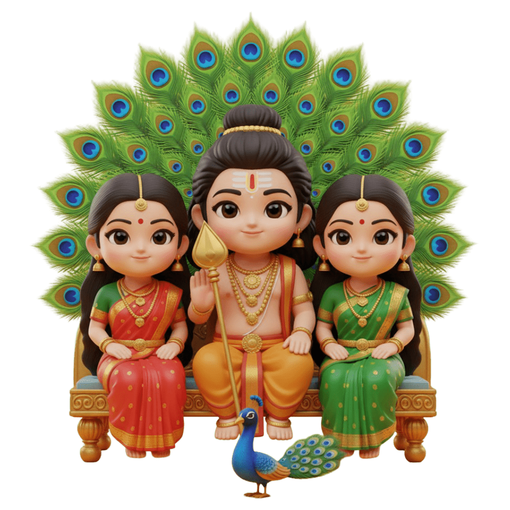 1024x1024 Divine baby murugan cartoon valli deivanai uhd ai png sticker image