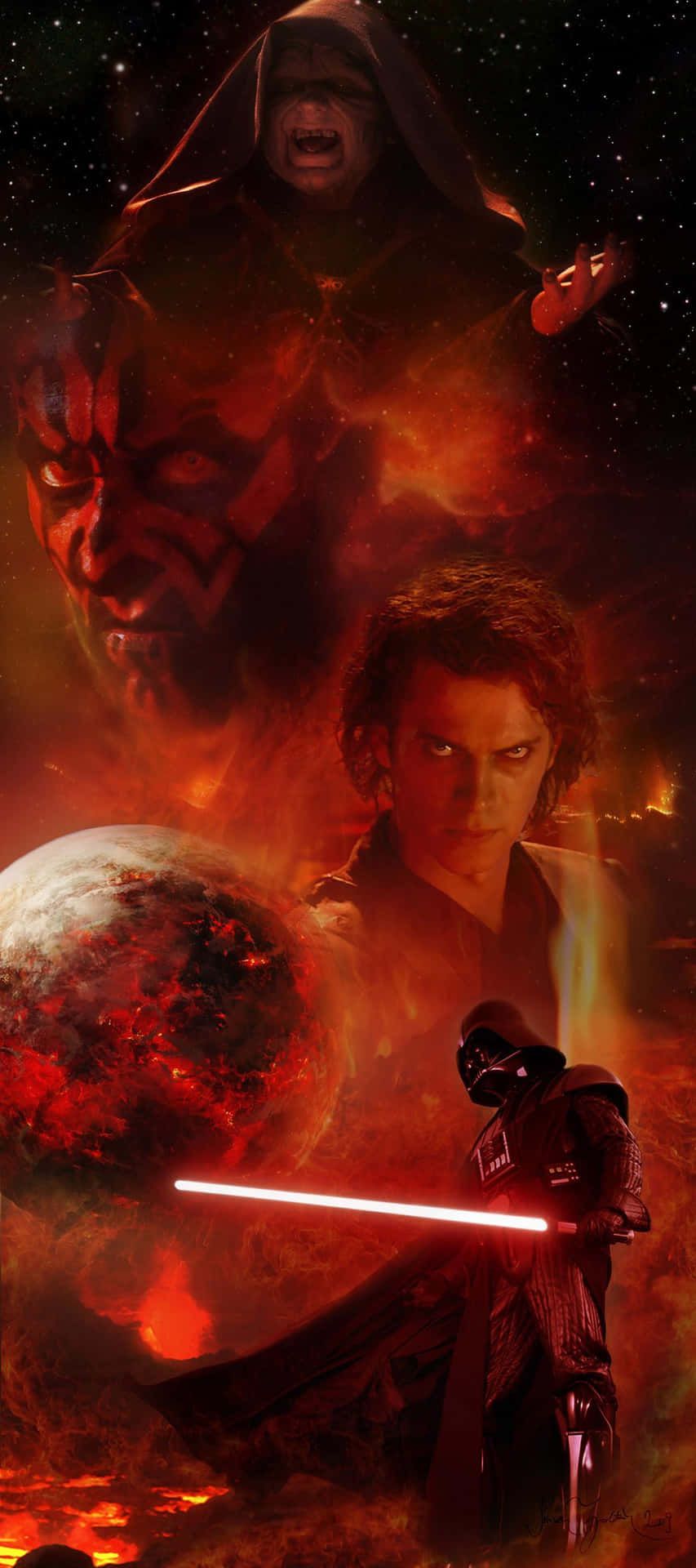 853x1920 Download Anakin Skywalker Transformation Darth Vader Wallpaper