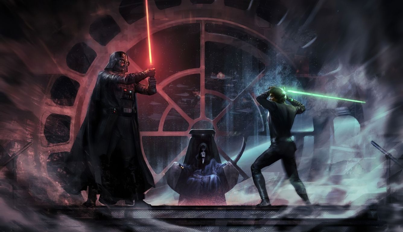 1336x768 Anakin Skywalker And Luke Skywalker Wallpaper