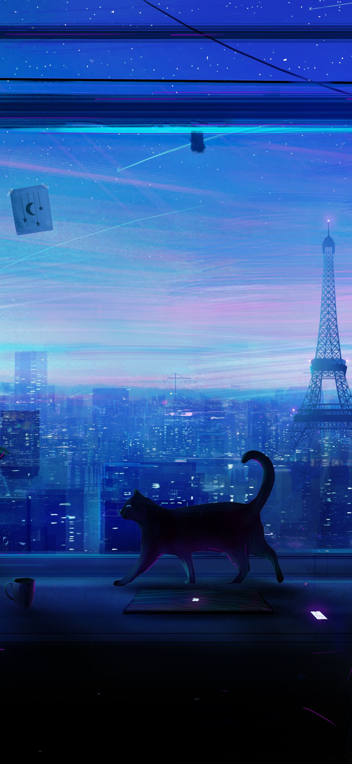 1125x2436 Cat Lonely Night 4k iPhone XS, iPhone iPhone X , HD 4k Wallpaper , Image, Background, Photos and Picture