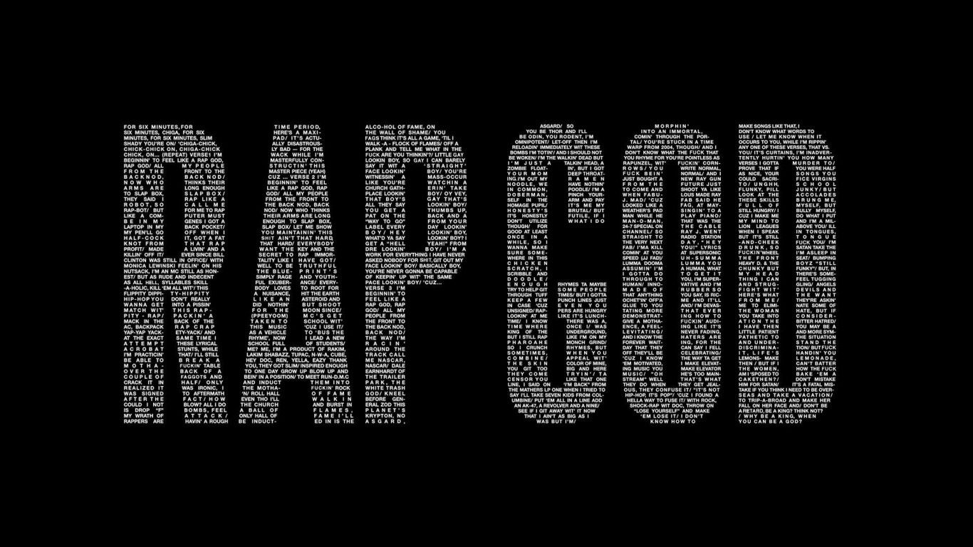 1366x768 Rap God HD Rapper Wallpaper