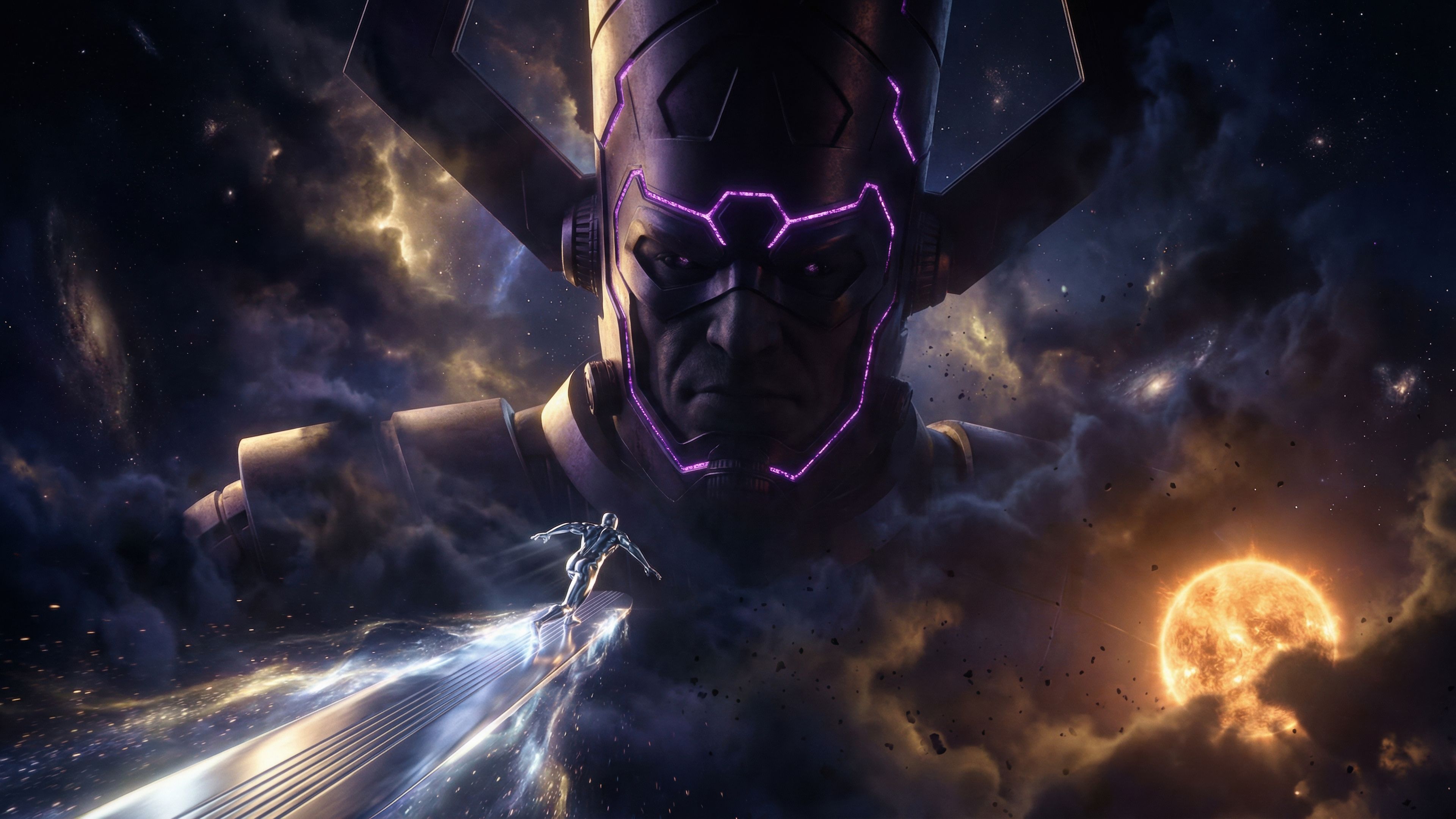 3840x2160 Galactus Wallpaper 4K, Silver Surfer, Marvel Comics, 5K